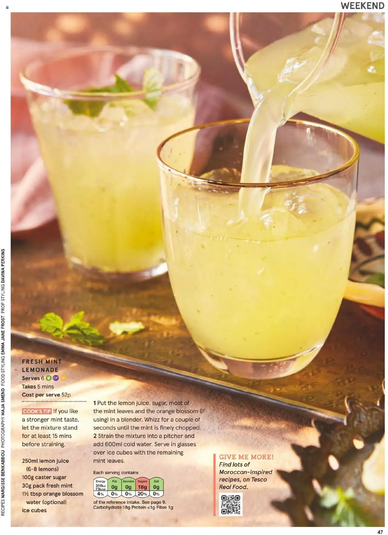  | Page: 47 | Products: Lemon juice, Juice, Mint, Glasses