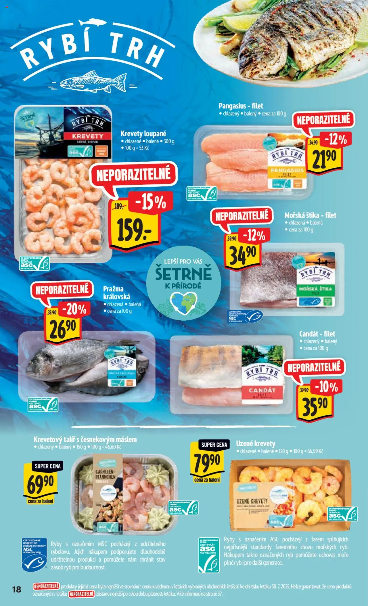 Albert leták - Hypermarket od 06.08.2025 | Strana: 25 | Produkty: Krevety loupané, Ryby, Candát, Filet