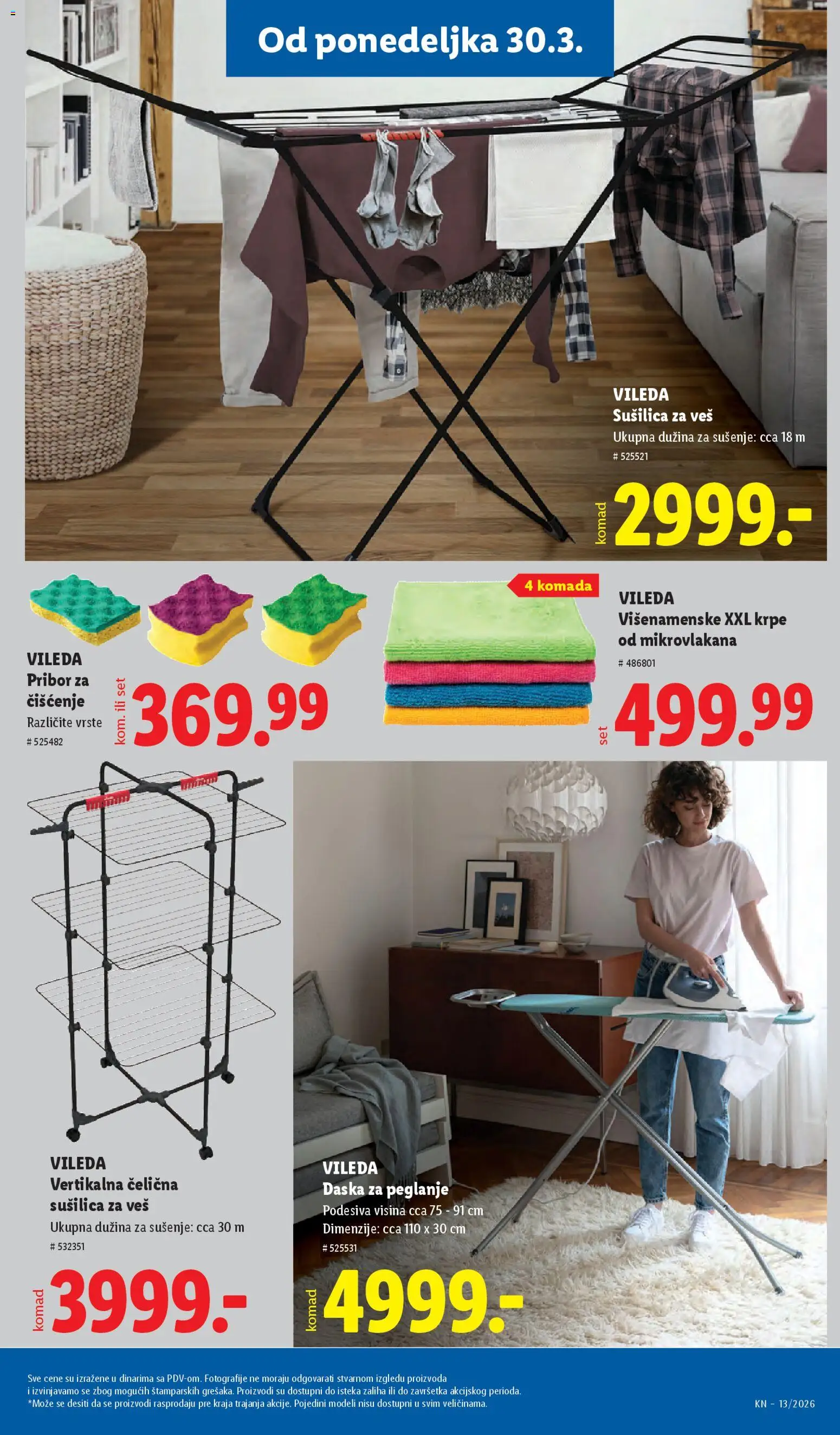Lidl katalog - važi od 26.03.2026 | Strana: 77 | Proizvode: Daska za peglanje, Vileda, Sušilica za veš