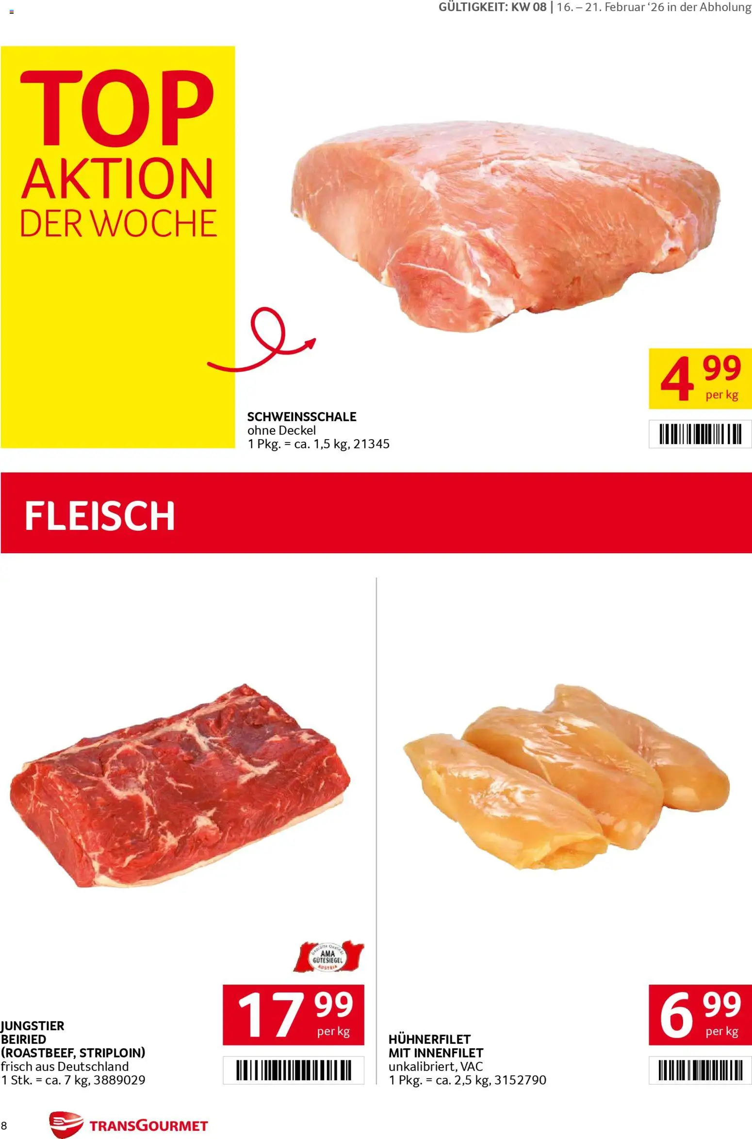 Transgourmet Flugblatt gültig ab 16.02.2026 | Seite: 8