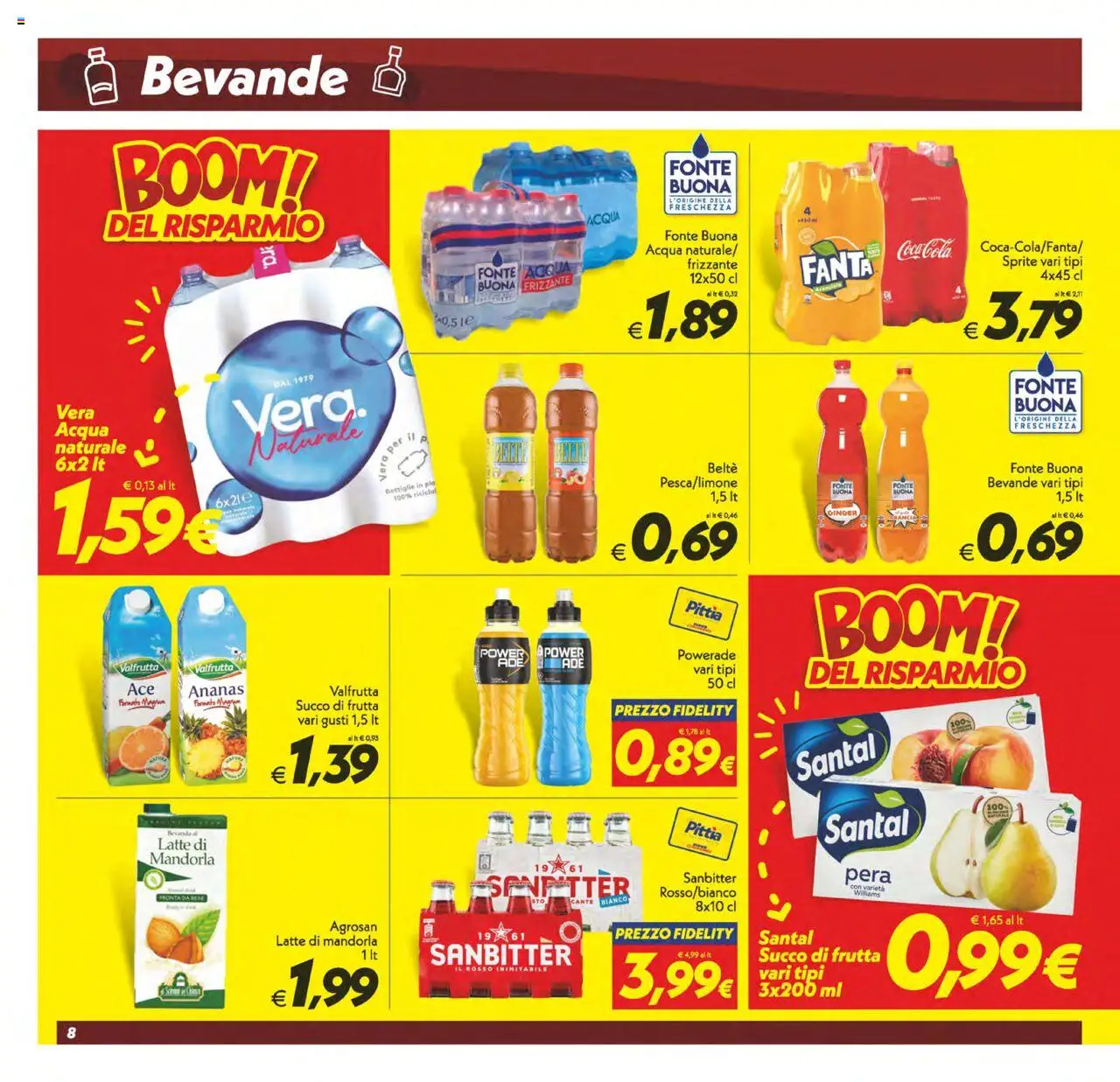 Volantino SuperConveniente del 23.09.2025 | Pagina: 8 | Prodotti: Succo, Acqua, Frutta, Ananas