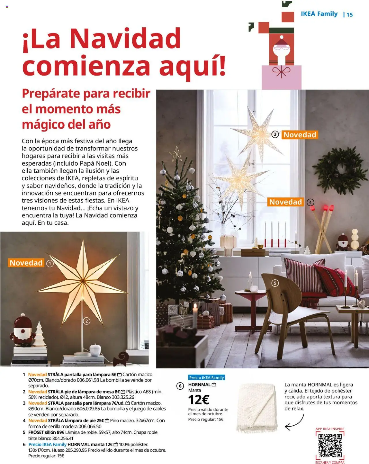 Catálogo IKEA Family │ válido desde el 01.10.2025 | Página: 15 | Productos: Tinte, Bombilla, Lámpara de pie, Mesa