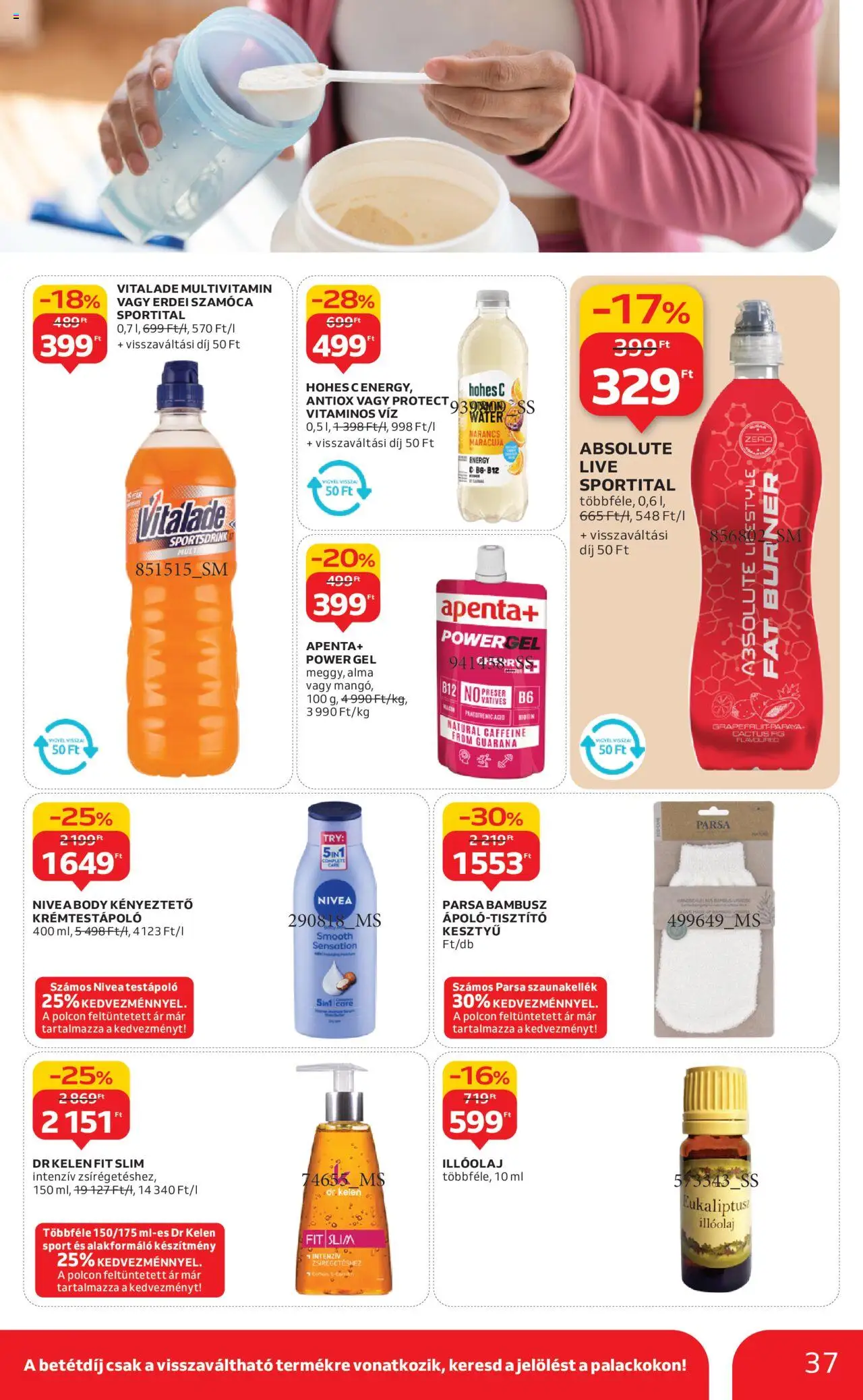 Auchan akciós ujság - amely érvényes a következő dátumtól: 09.10.2025 | Oldal: 37 | Termékek: Illóolaj, Hohes c, Testápoló, Multivitamin