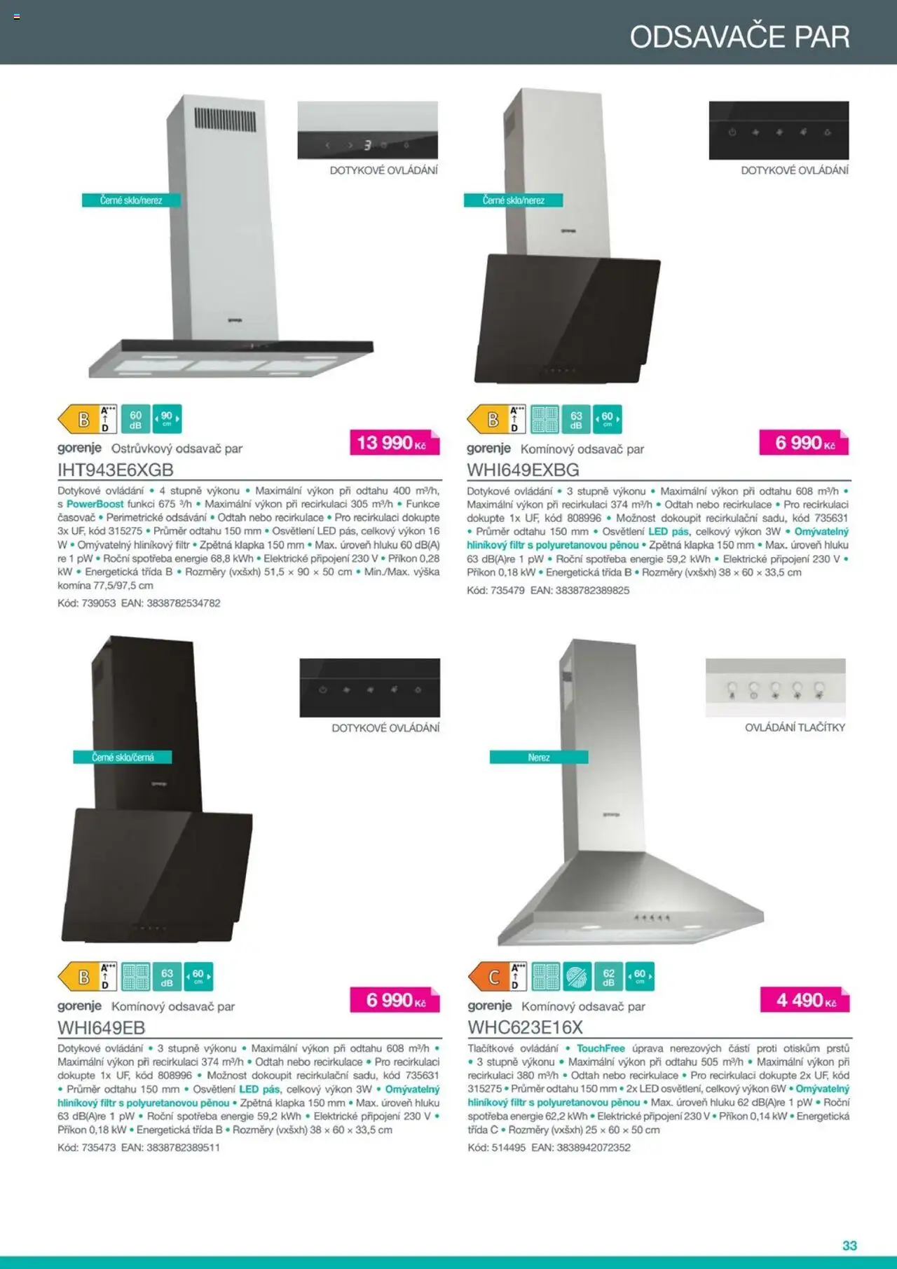 XXXLutz leták - Gorenje 2025 od 01.06.2025 | Strana: 33 | Produkty: Odsavač par, Časovač, LED