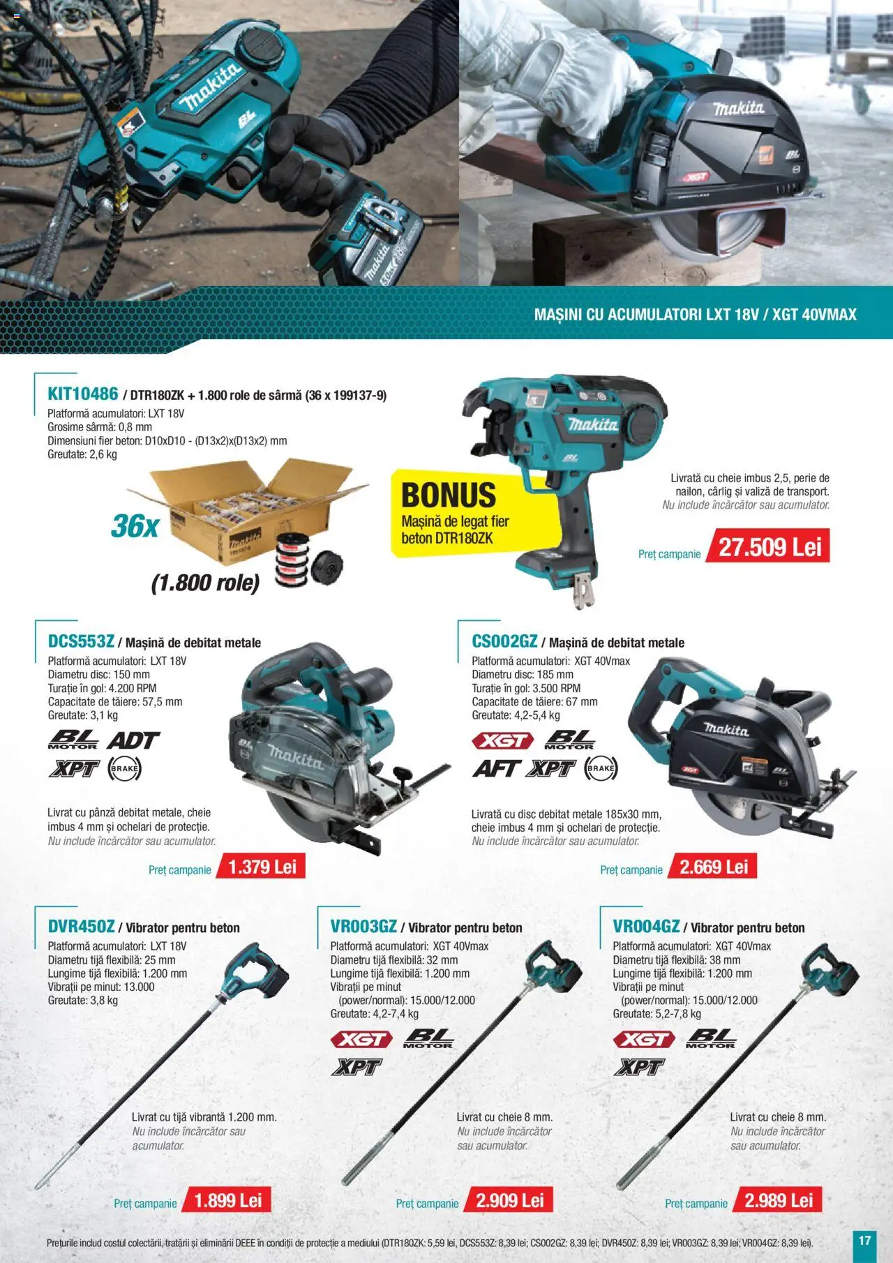 Noul catalog Makita – valabil de la 01.10.2025 | Pagină: 17 | Produse: Valiză, Ochelari, Role, Perie