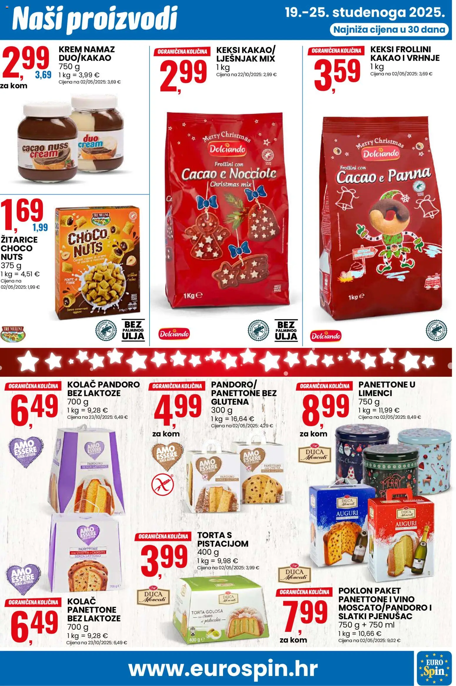 Eurospin katalog | vrijedi od 19.11.2025 | Stranica: 5 | Proizvodi: Keksi, Žitarice, Lješnjak, Kakao