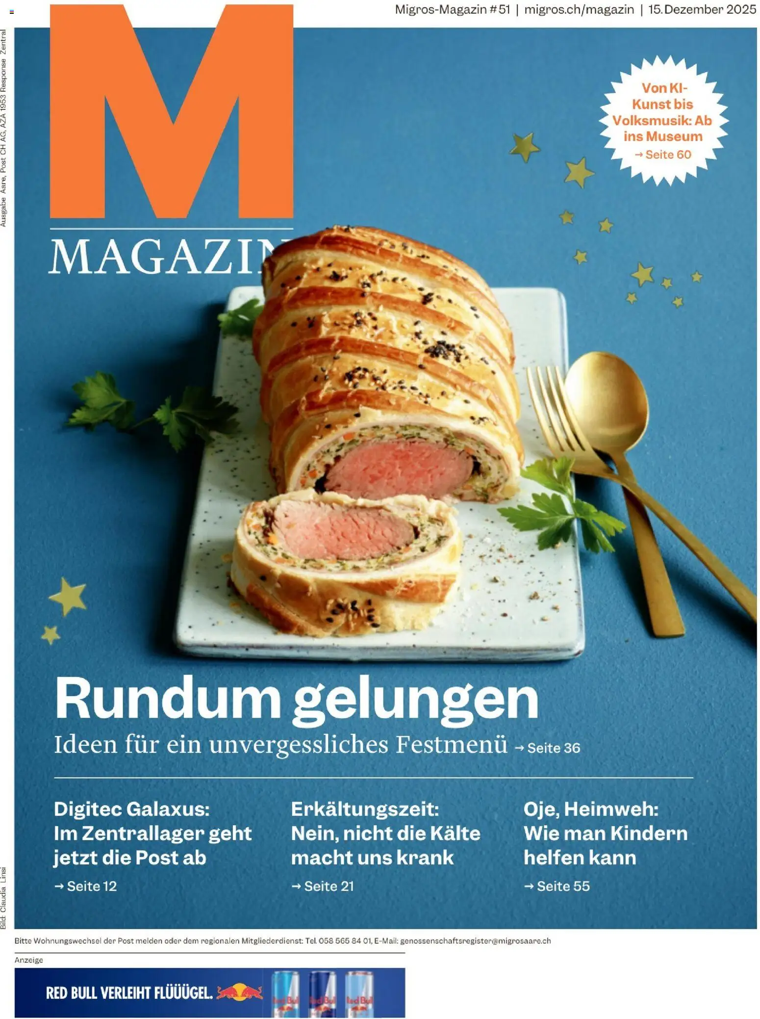 Migros Magazin – gültig ab 16.12.2025 | Seite: 1 | Produkte: Red bull