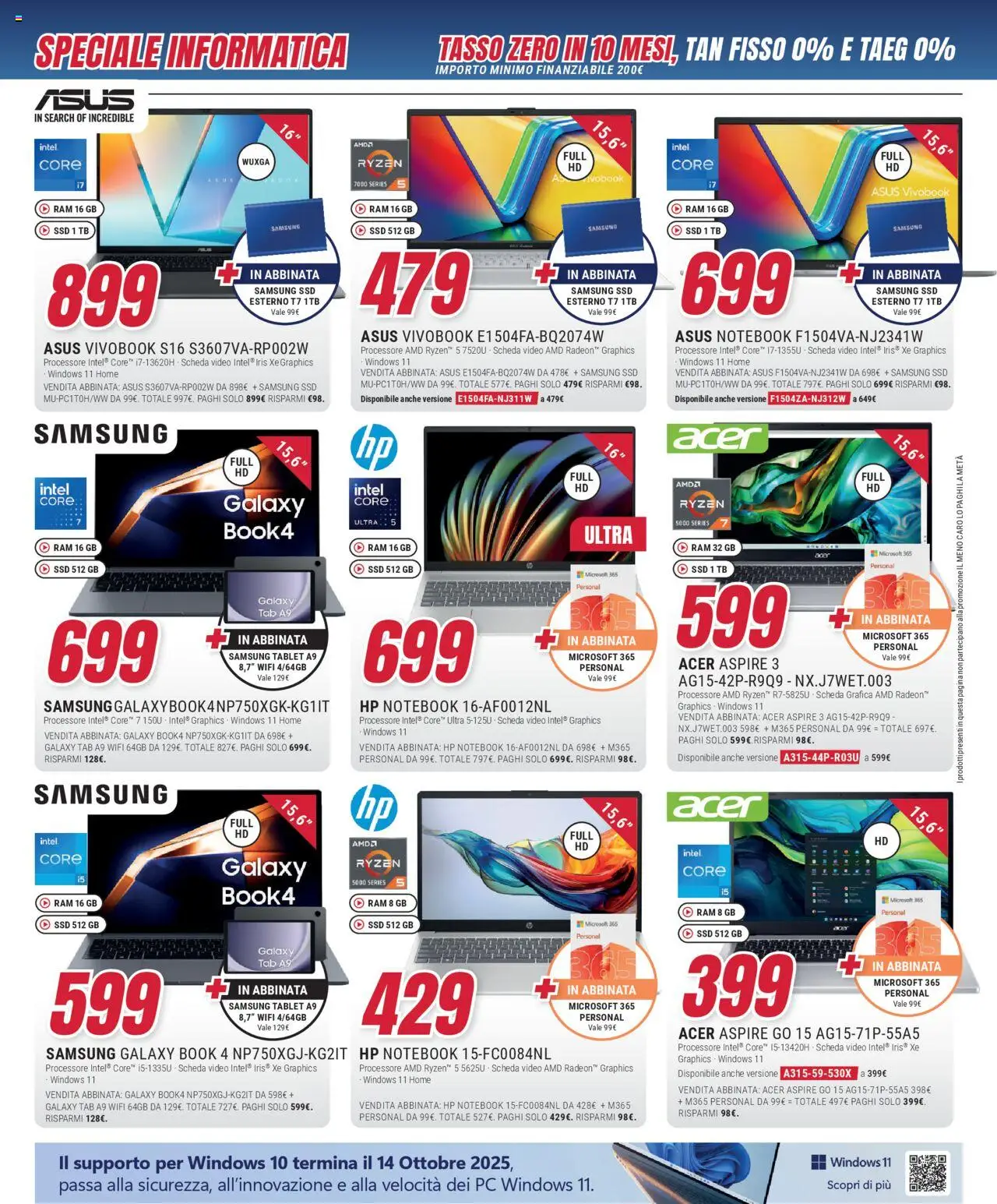 Volantino Trony del 21.08.2025 | Pagina: 13 | Prodotti: Samsung Galaxy, PC, Video, Samsung