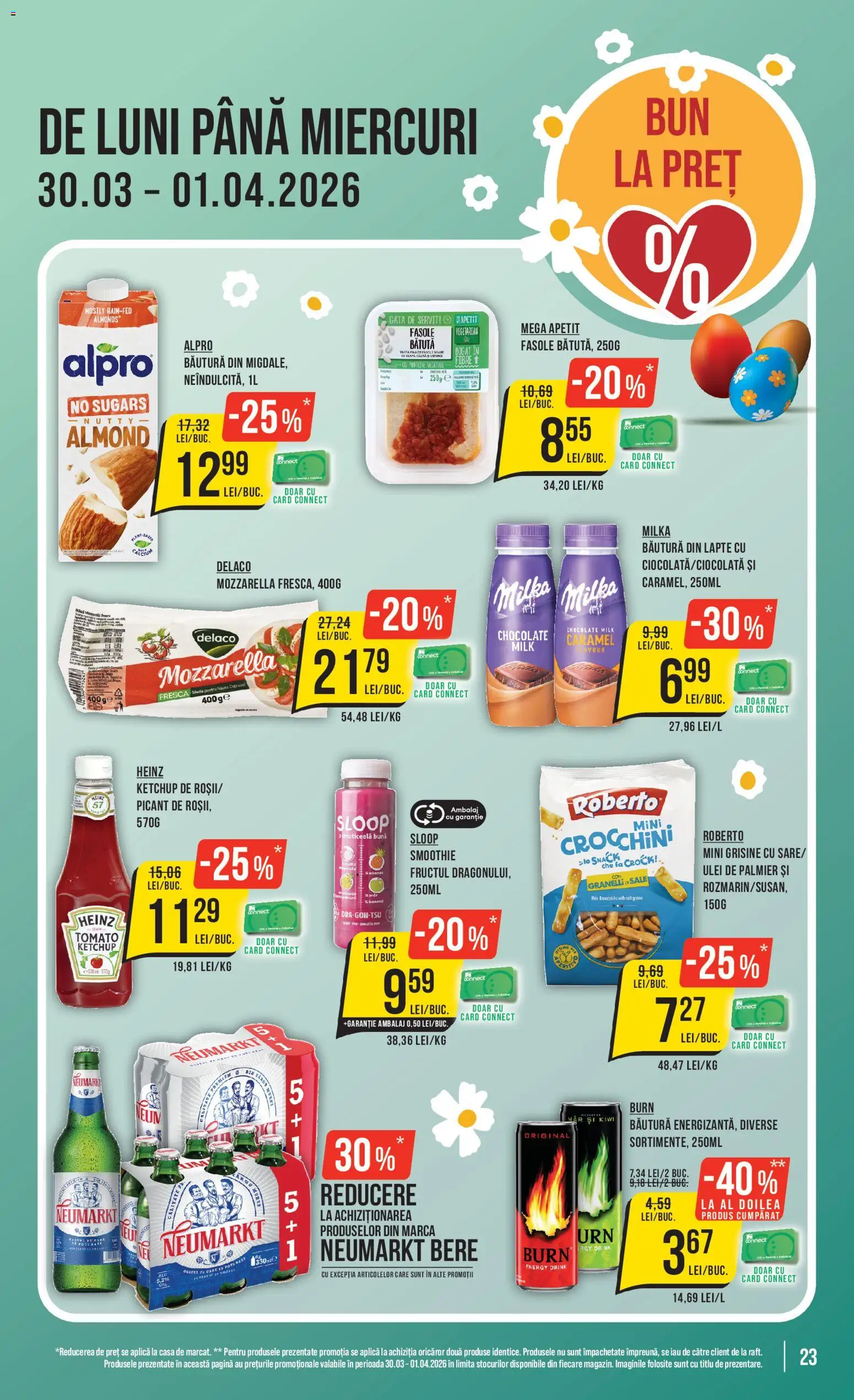 Noul catalog Mega Image – valabil de la 26.03.2026 | Pagină: 23 | Produse: Light Kedi Konservesi, Lapte, Ketchup, Kiwi