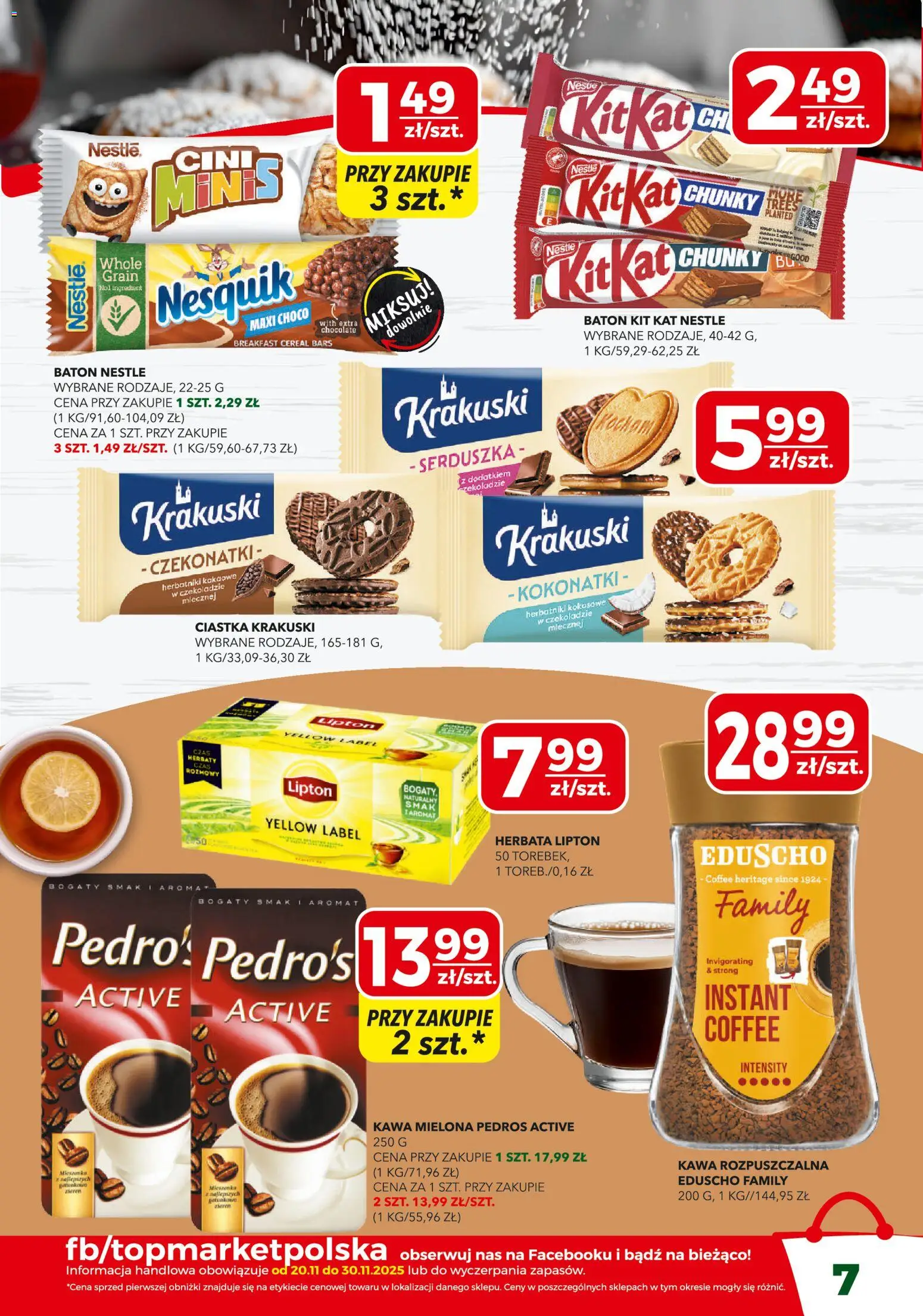 Top Market Gazetka od 20.11.2025 | Strona: 7 | Produkty: Herbatniki, Herbatniki kakaowe, Herbata, Ciastka