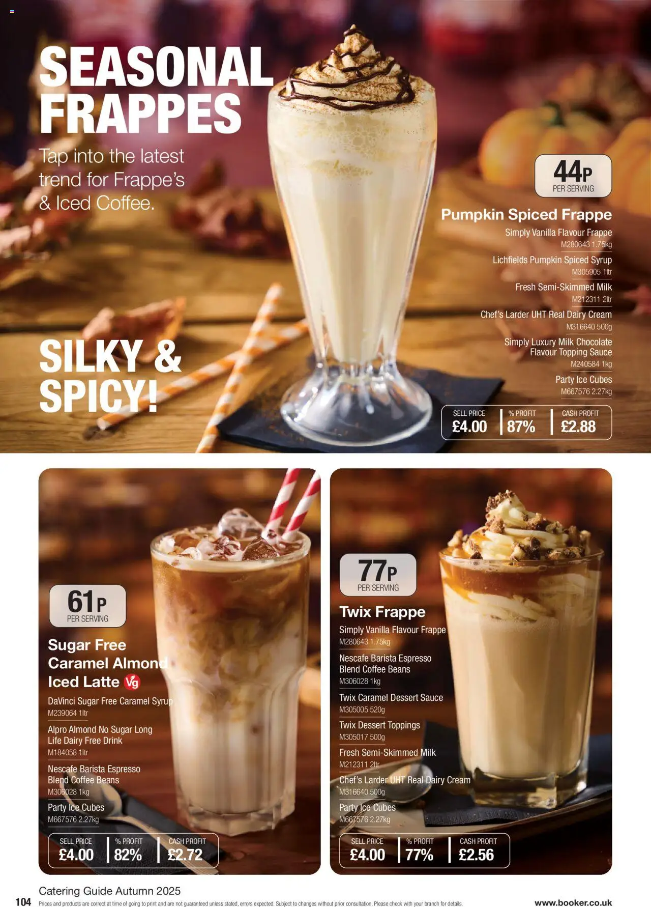 {H1} | Page: 104 | Products: Coffee, Cream, Papier carton, Vanilla