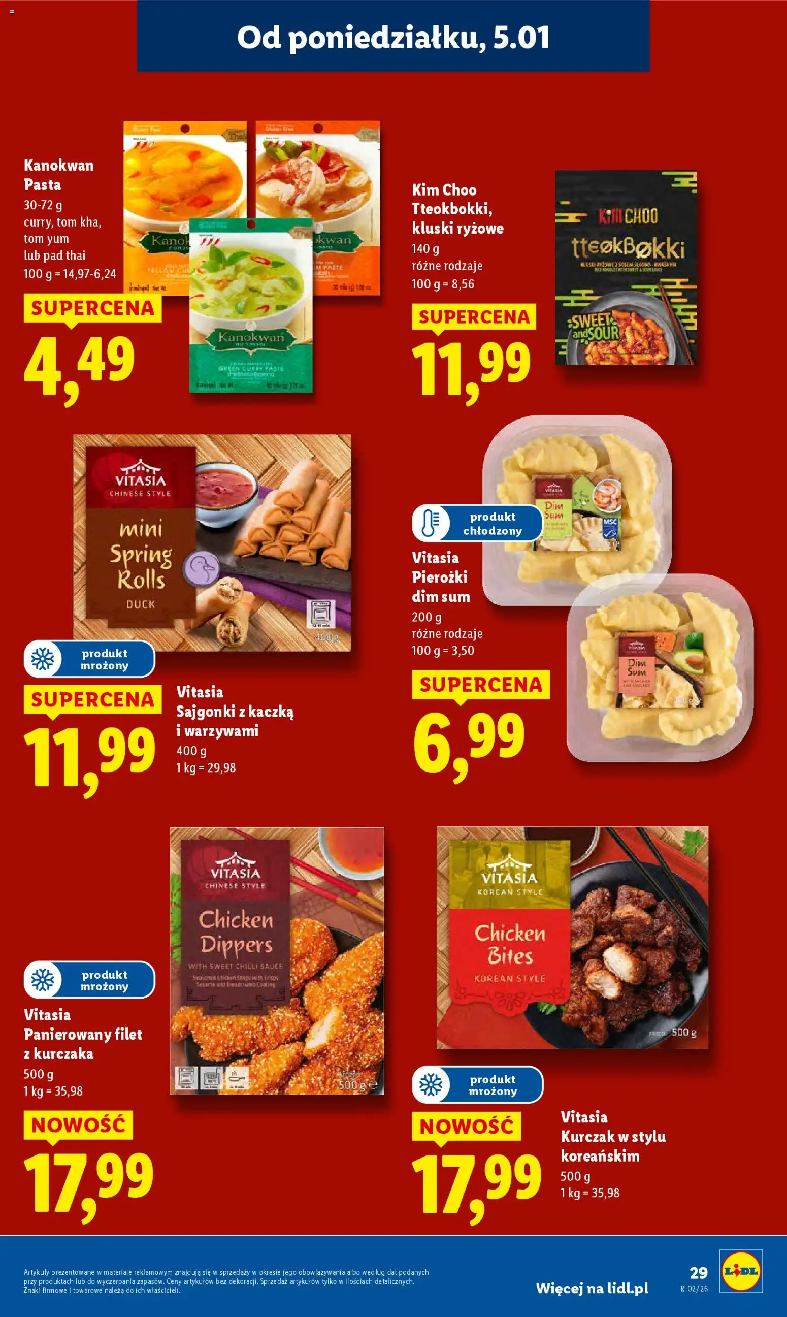 Lidl Gazetka od 05.01.2026 | Strona: 31 | Produkty: Curry, Filet z kurczaka, Sajgonki, Pierożki dim sum