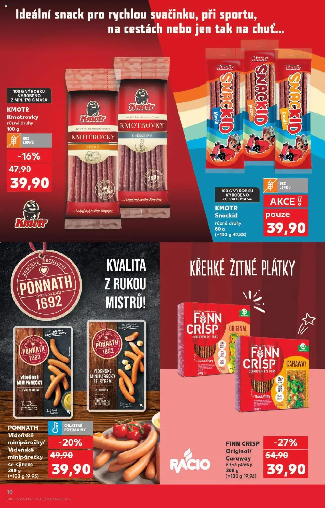 Kaufland leták - Praha 4 od 08.10.2025 | Strana: 10 | Produkty: Kmotrovky Kmotr, Gouda, Pizza, Potraviny