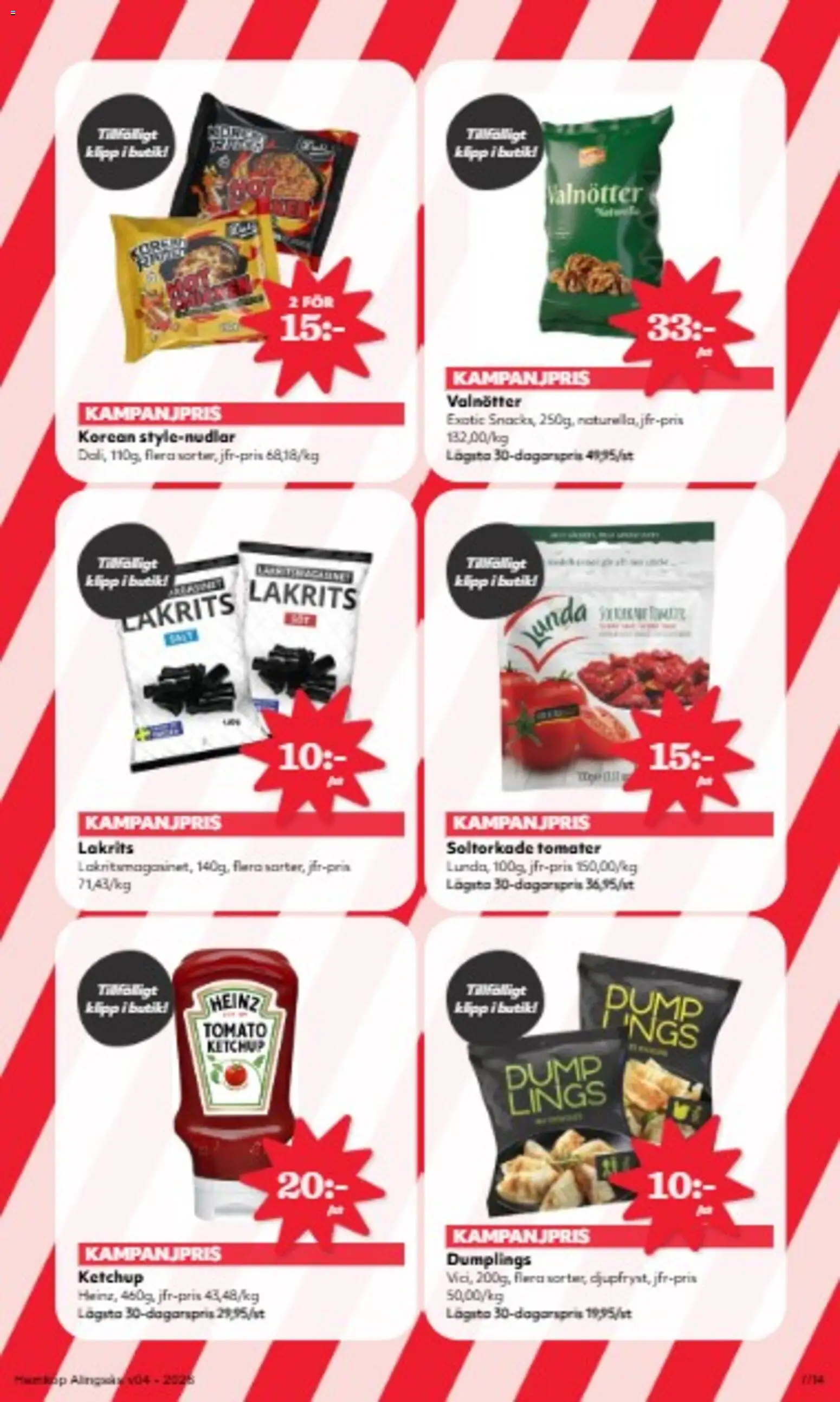 Hemköp reklamblad aktuell från 19.01.2026 | Sida: 7 | Produkter: Lakrits, Soltorkade tomater, Tomater, Ketchup