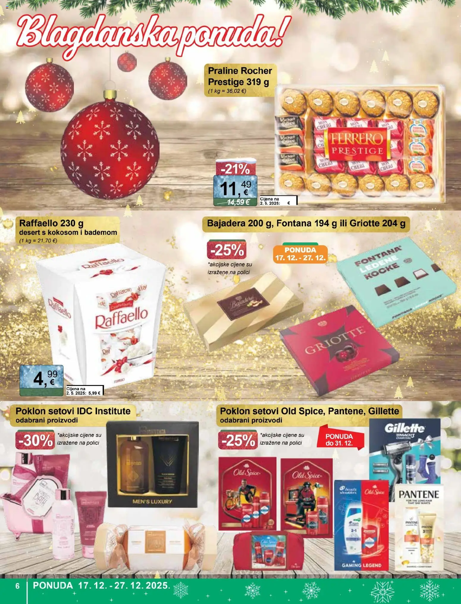KTC katalog | vrijedi od 17.12.2025 | Stranica: 6 | Proizvodi: Praline, Old Spice, Raffaello