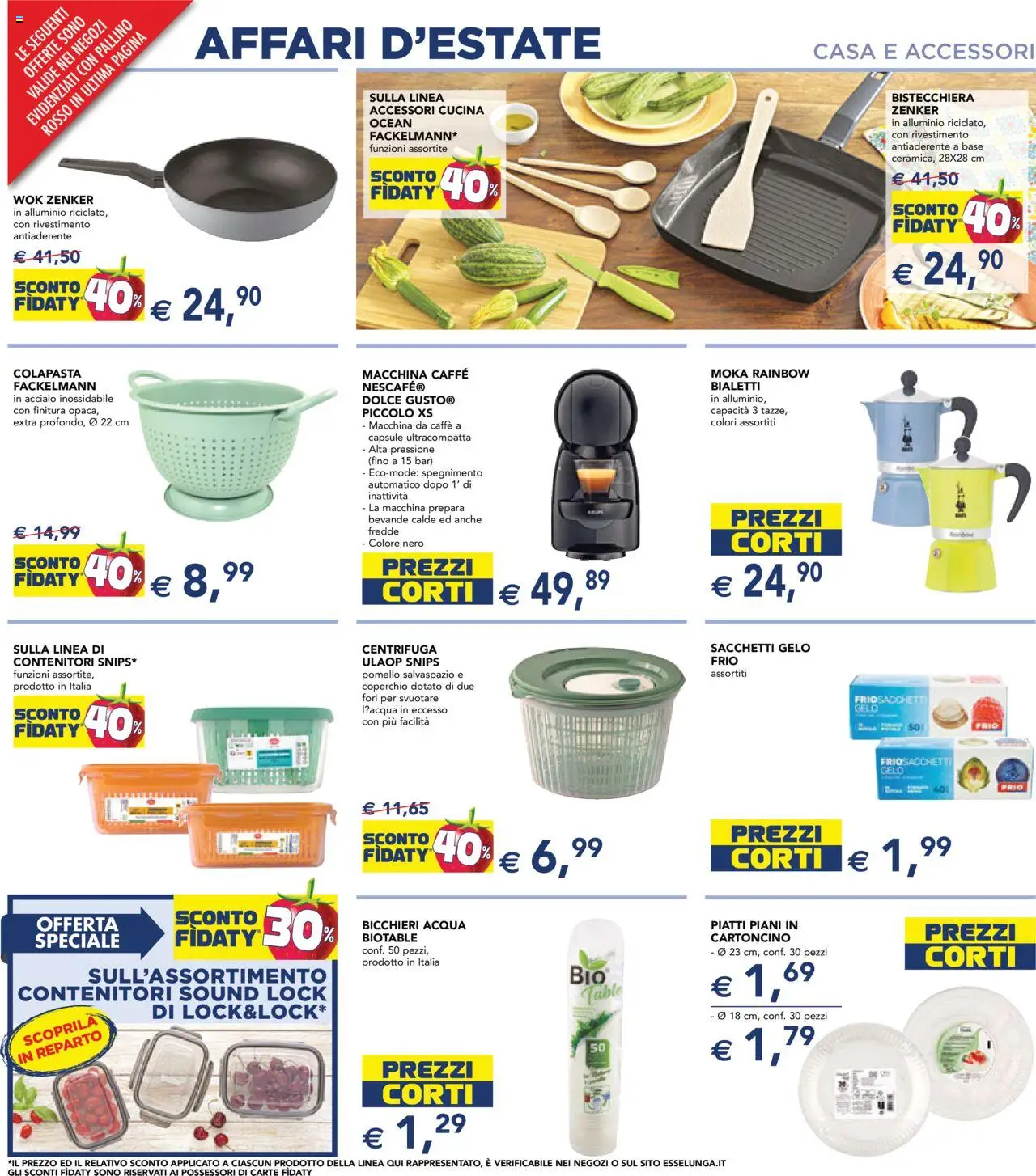 Volantino Esselunga S del 31.07.2025 | Pagina: 20 | Prodotti: Macchina da caffe, Centrifuga, Bistecchiera, Acqua