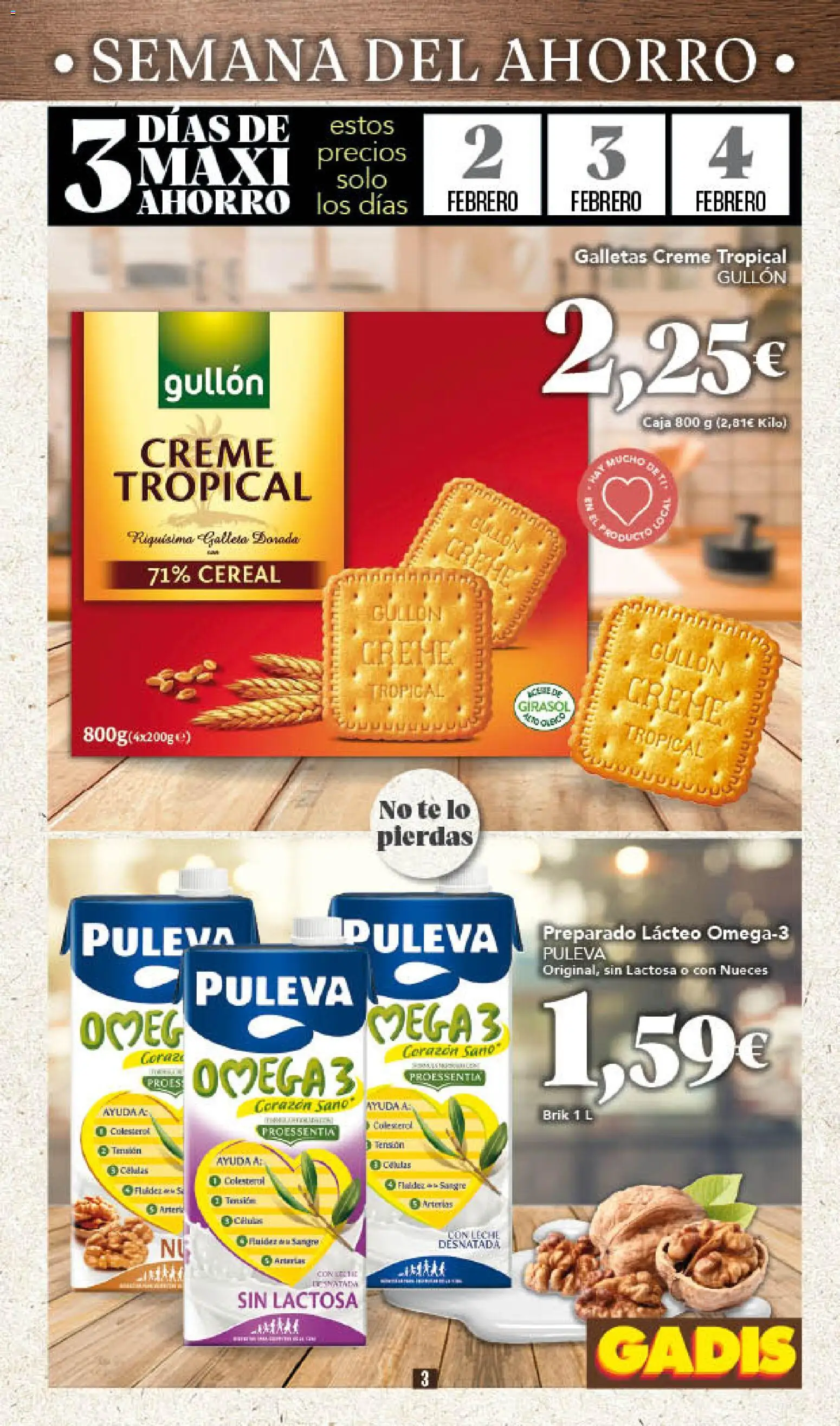 Gadis - folleto │ válido desde el 29.01.2026 | Página: 3 | Productos: Leche desnatada, Leche, Té, Galletas