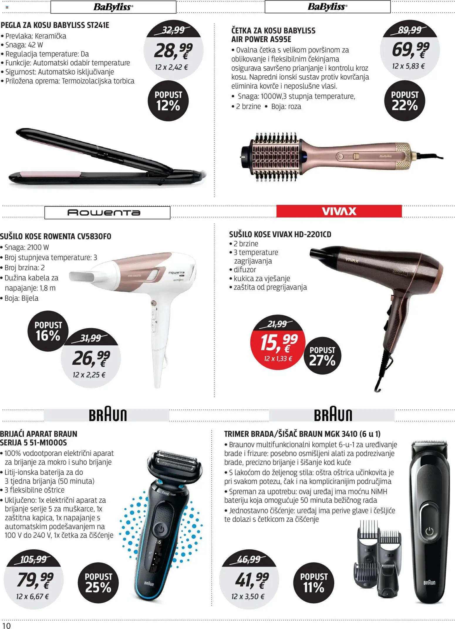 Centar Tehnike katalog | vrijedi od 13.04.2026 | Stranica: 10 | Proizvodi: Brijaći aparat, Baterija, Četka, Torbica