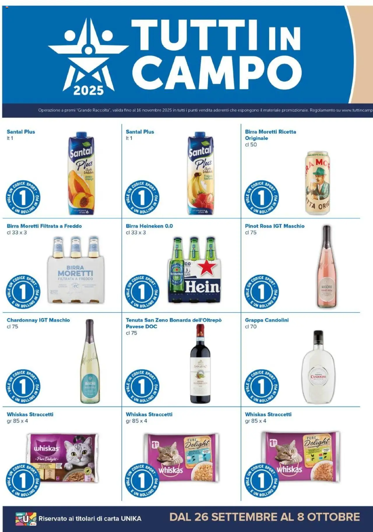 Volantino Oasi del 01.10.2025 | Pagina: 14 | Prodotti: Birra, Pesca, Birra Moretti, Grappa