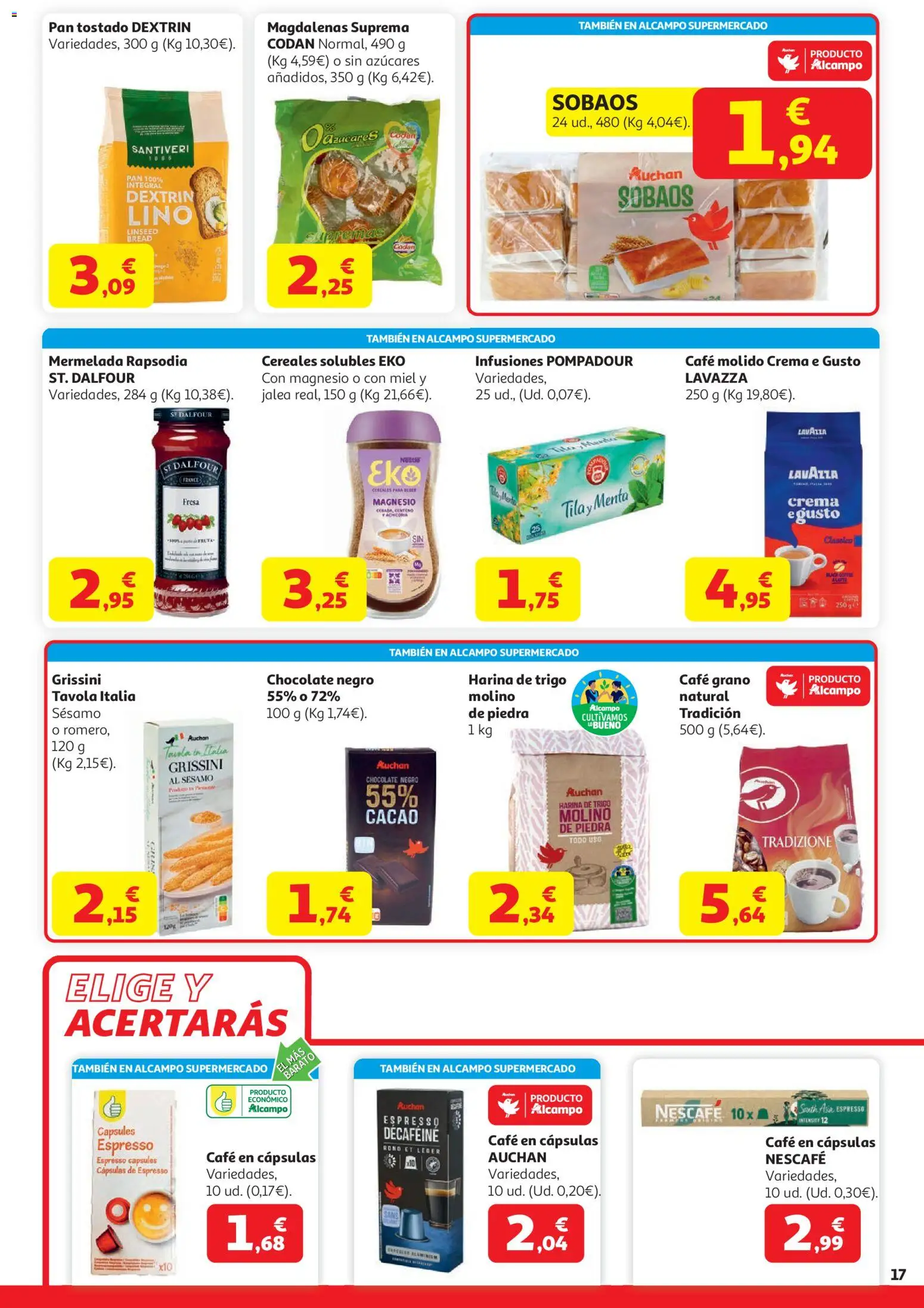 Alcampo HP Unico │ válido desde el 21.04.2026 | Página: 17 | Productos: Ψηφιακή κάμερα, Pan, Crema, Café en cápsulas