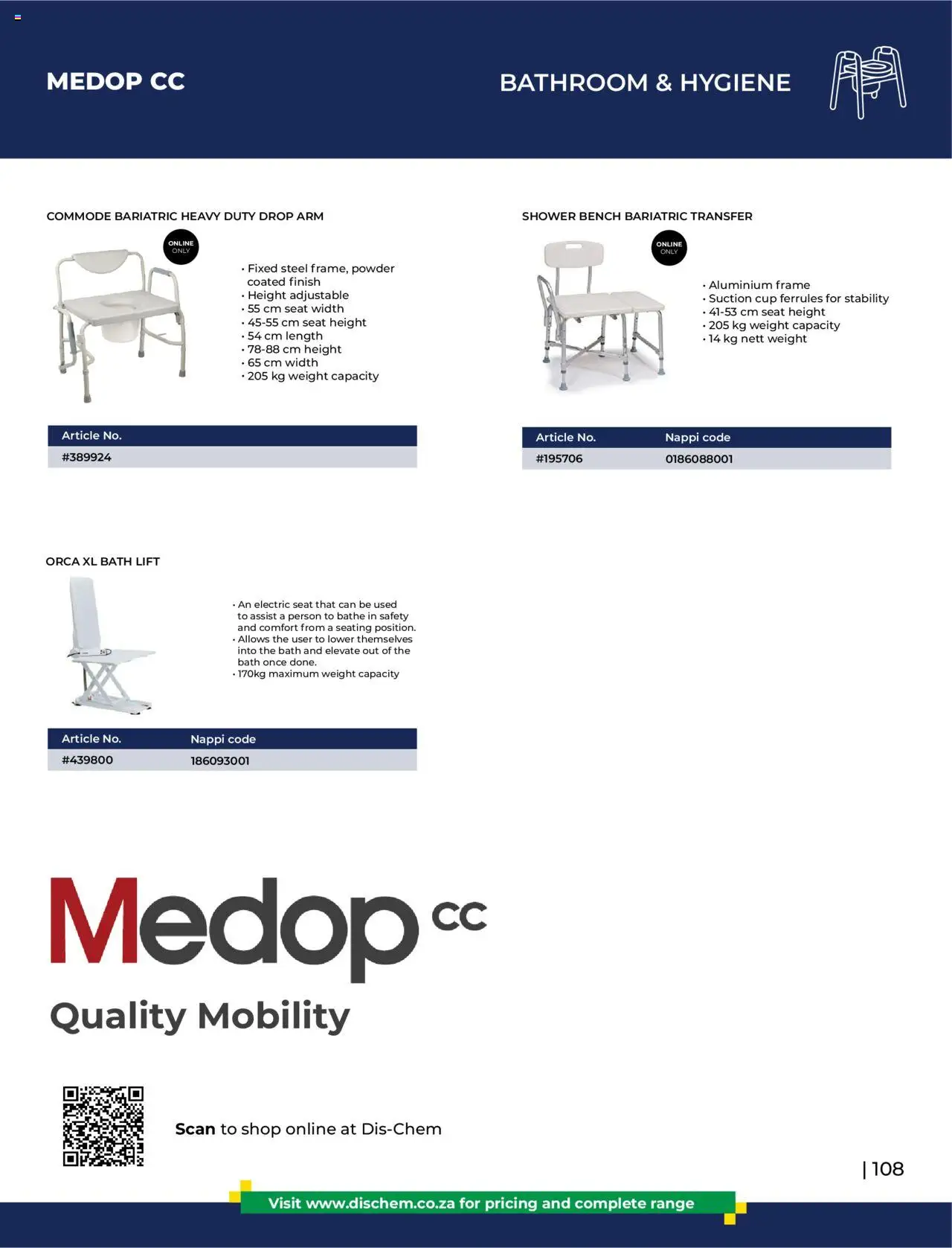 Dis-Chem - HomeCare Catalogue │ valid from 01.01.2025 | Page: 111 | Products: Frame, Bath, Shower, Powder