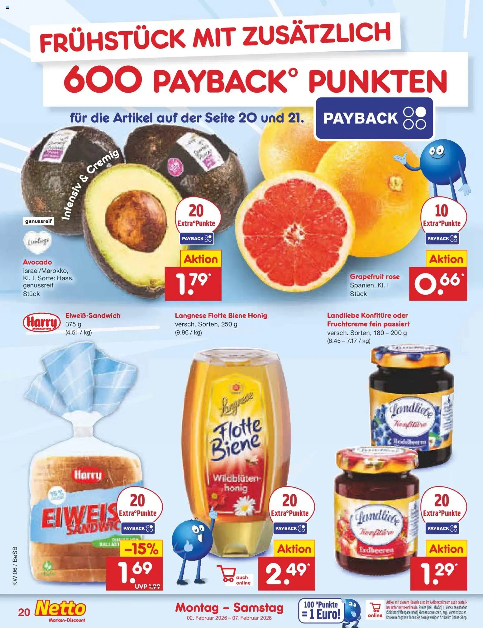 Netto Marken-Discount Prospekt 	 – gültig ab 02.02.2026 | Seite: 26 | Produkte: Langnese, Avocado, Grapefruit, Erdbeeren