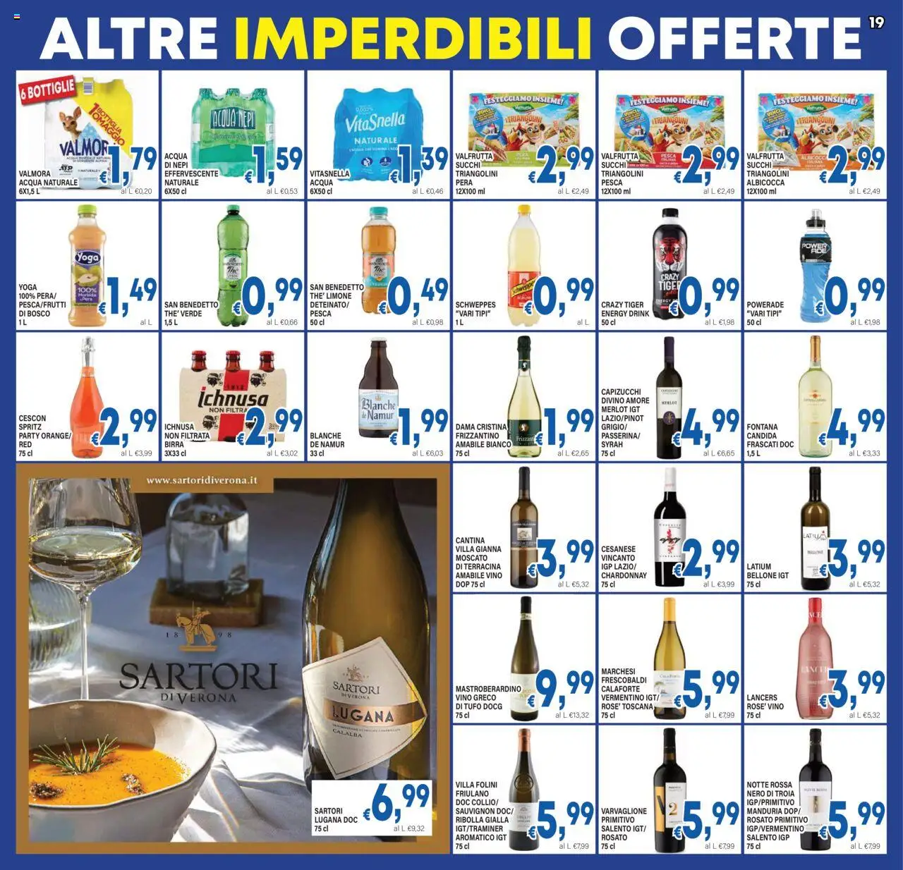 Volantino DEM del 27.08.2025 | Pagina: 19 | Prodotti: Vino, Pesca, Pera, Acqua naturale