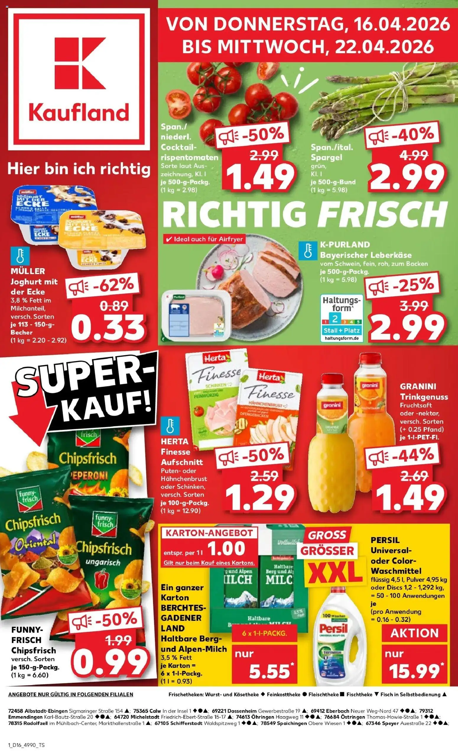 Kaufland Prospekt Radolfzell Am Bodensee	 – gültig ab 16.04.2026 | Seite: 1 | Produkte: Funny frisch, Fisch, Wurst, Granini