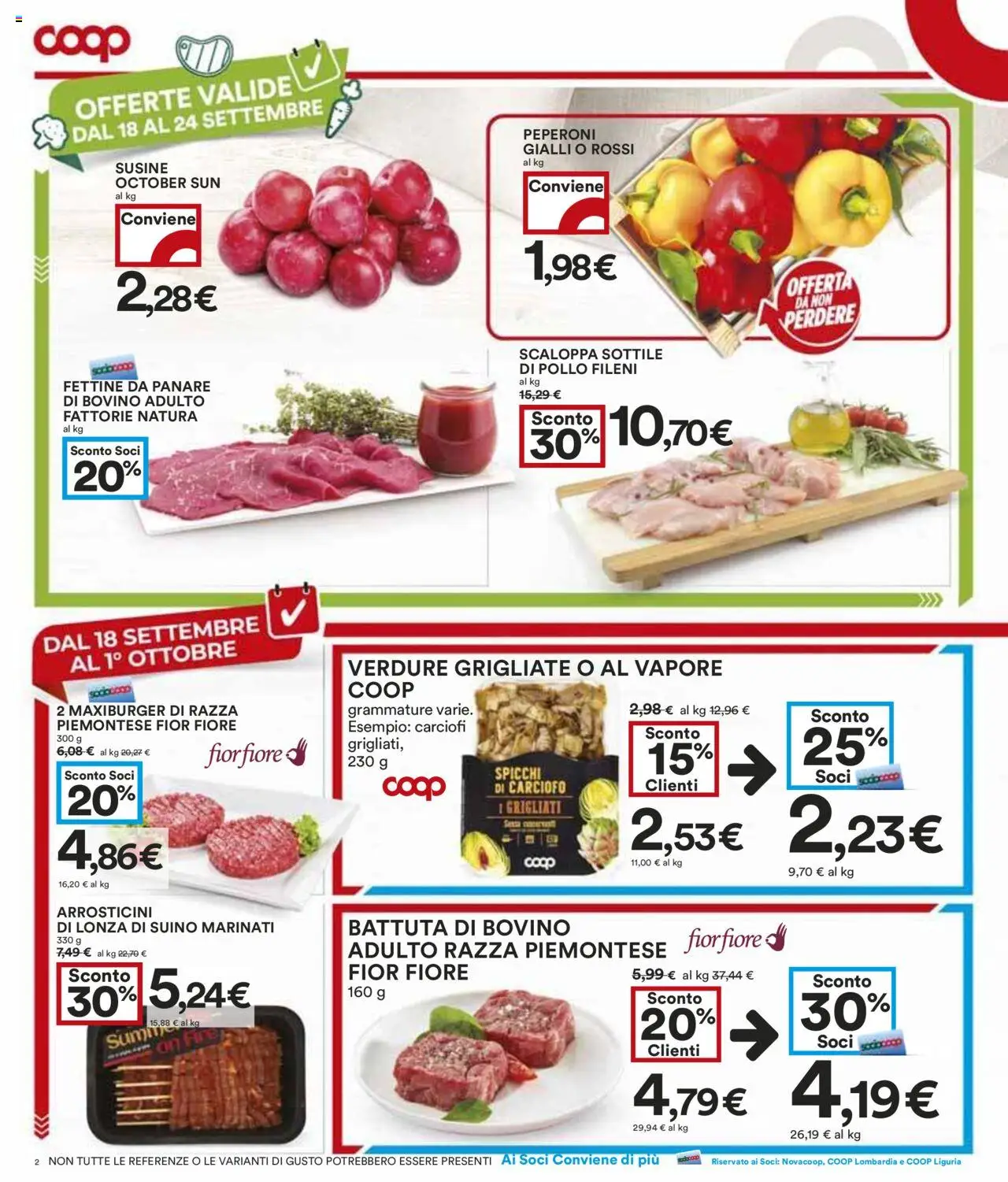 Volantino COOP del 18.09.2025 | Pagina: 2 | Prodotti: Pollo, Peperoni, Verdure, Carciofi