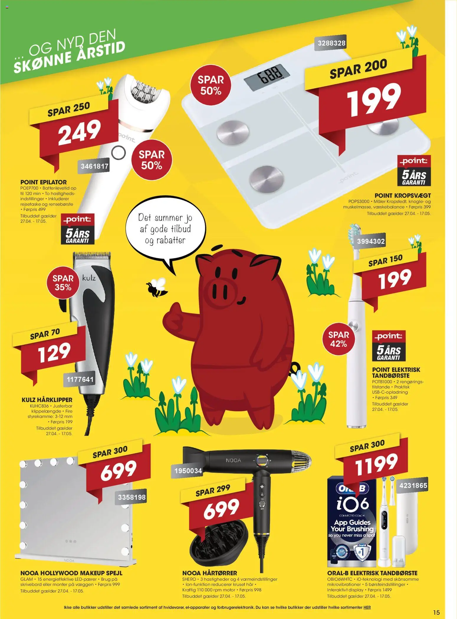 Punkt1 tilbudsavis – gyldig fra 27.04.2026 | Side: 15 | Produkter: Makeup, Skrivebord, Elektrisk Tandbørste, Rejsetaske