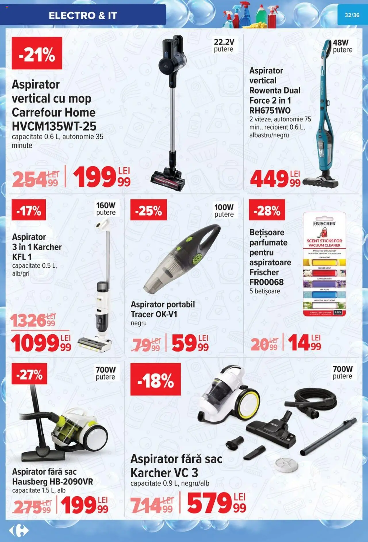 Noul catalog Carrefour – valabil de la 01.10.2025 | Pagină: 33 | Produse: Aspirator, Mop
