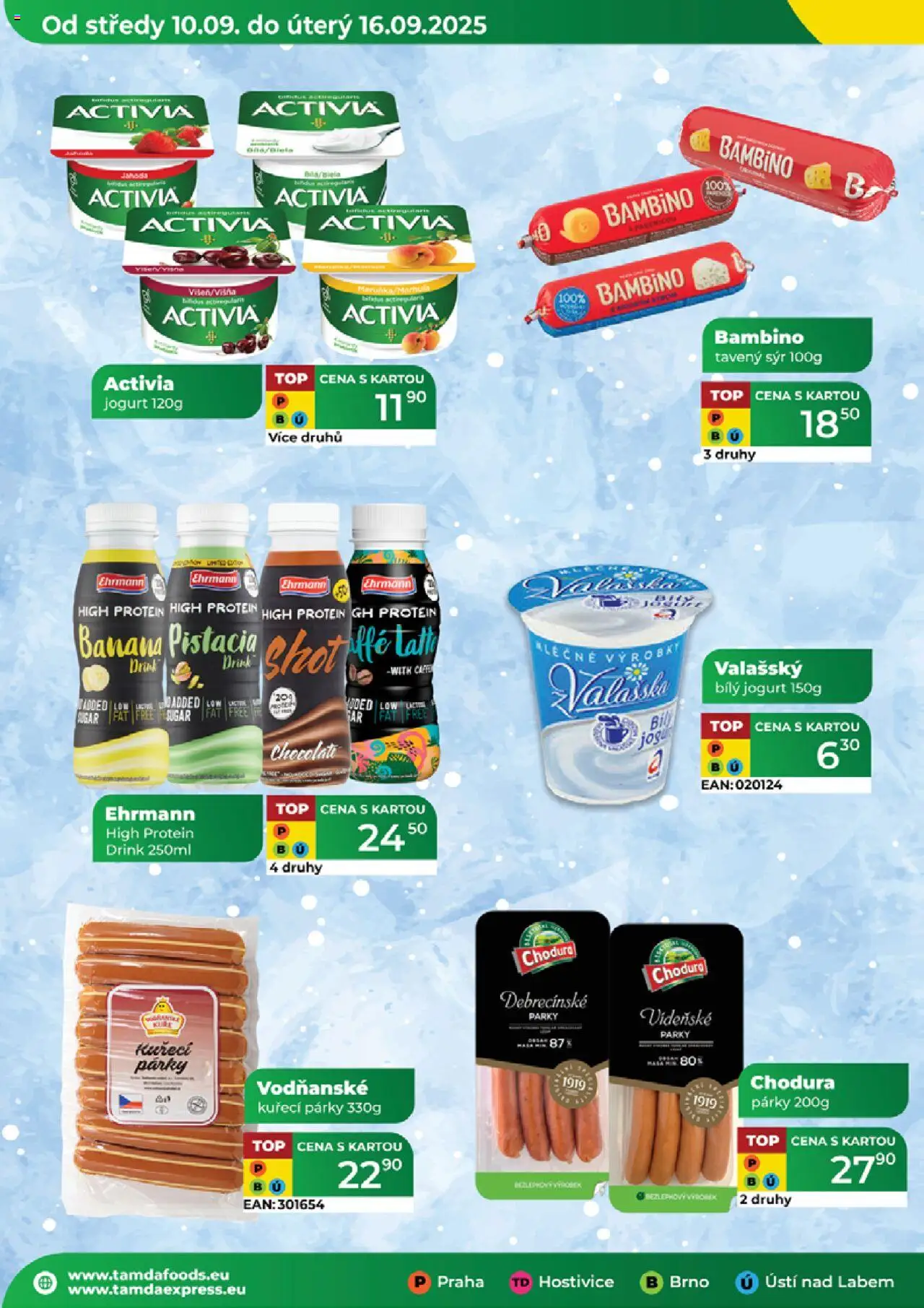 Tamda Foods leták od 10.09.2025 | Strana: 50 | Produkty: Jogurt, Vídeňské párky, Párky, Protein