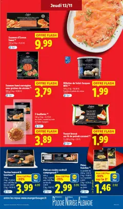 LIDL - Prévisualisation de Yaourt brassé sur lit de poire& caramel (2), 2 x 140 g (1 kg = 7,11 €) valide à partir de 13.11.2025 | Page: 21 | Produits: Poire, Lit, Saumon, Crème