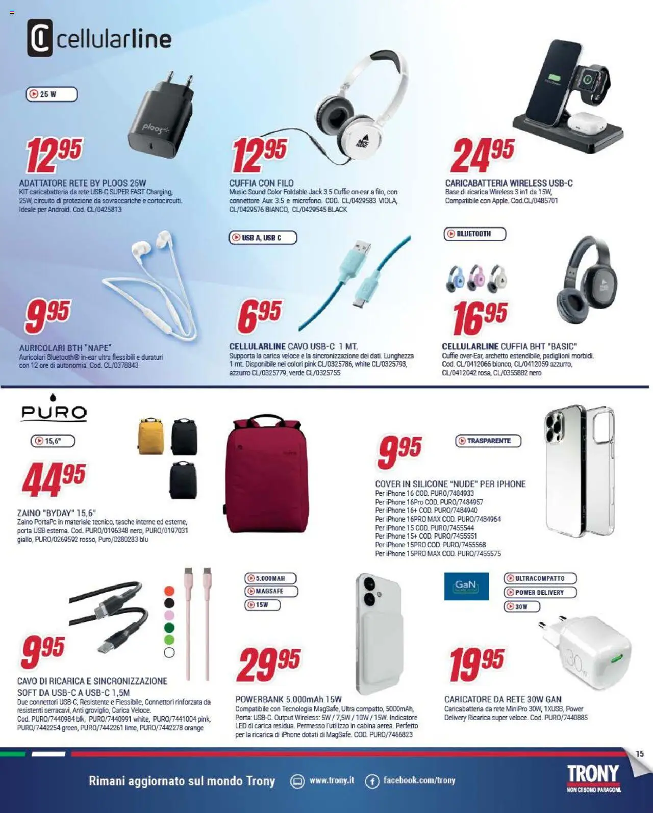 Volantino Trony del 17.10.2025 | Pagina: 15 | Prodotti: Iphone, Zaino, Connettore, Silicone