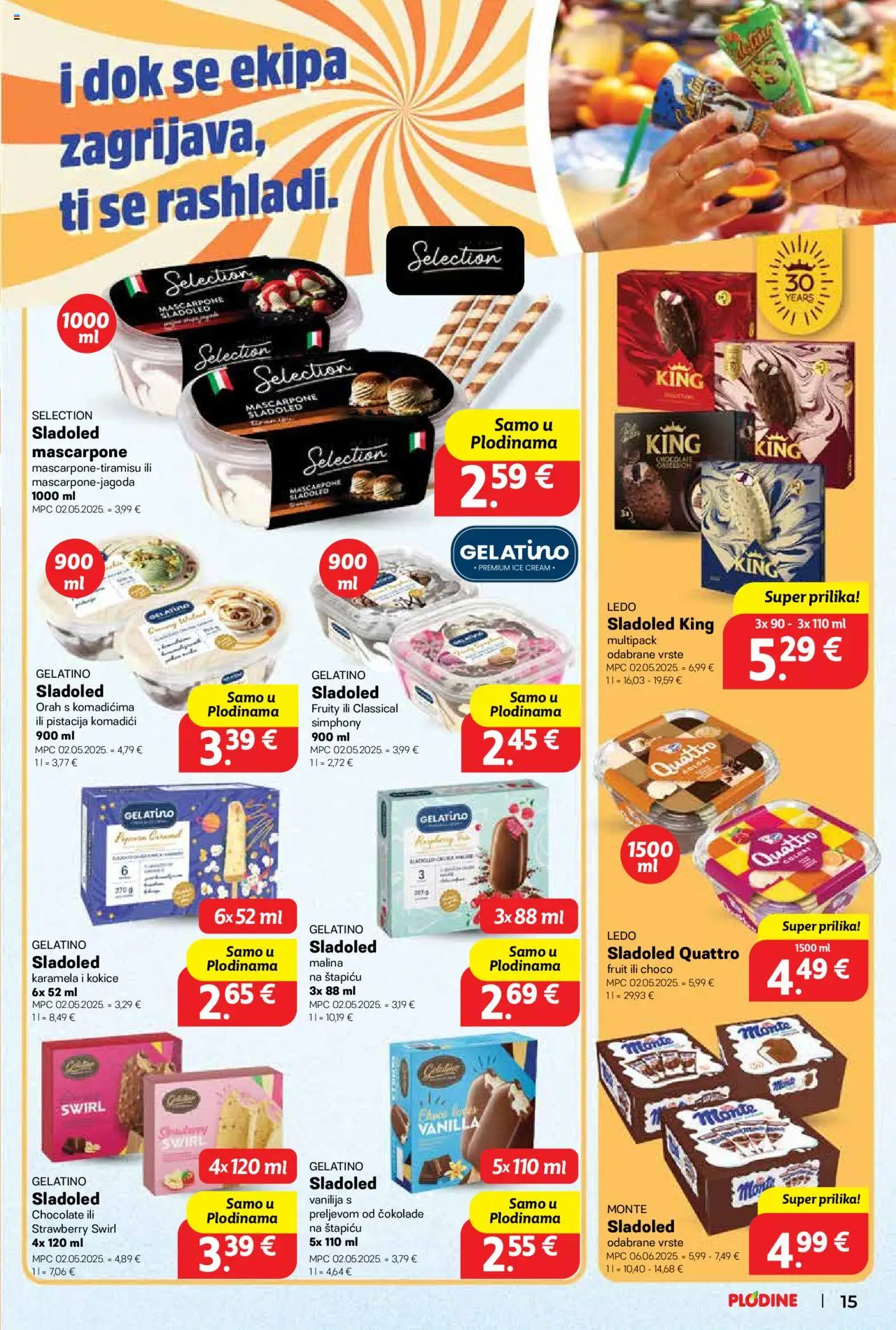 Plodine katalog | vrijedi od 18.06.2025 | Stranica: 15 | Proizvodi: Mascarpone, Ledo, Sladoled, Orah