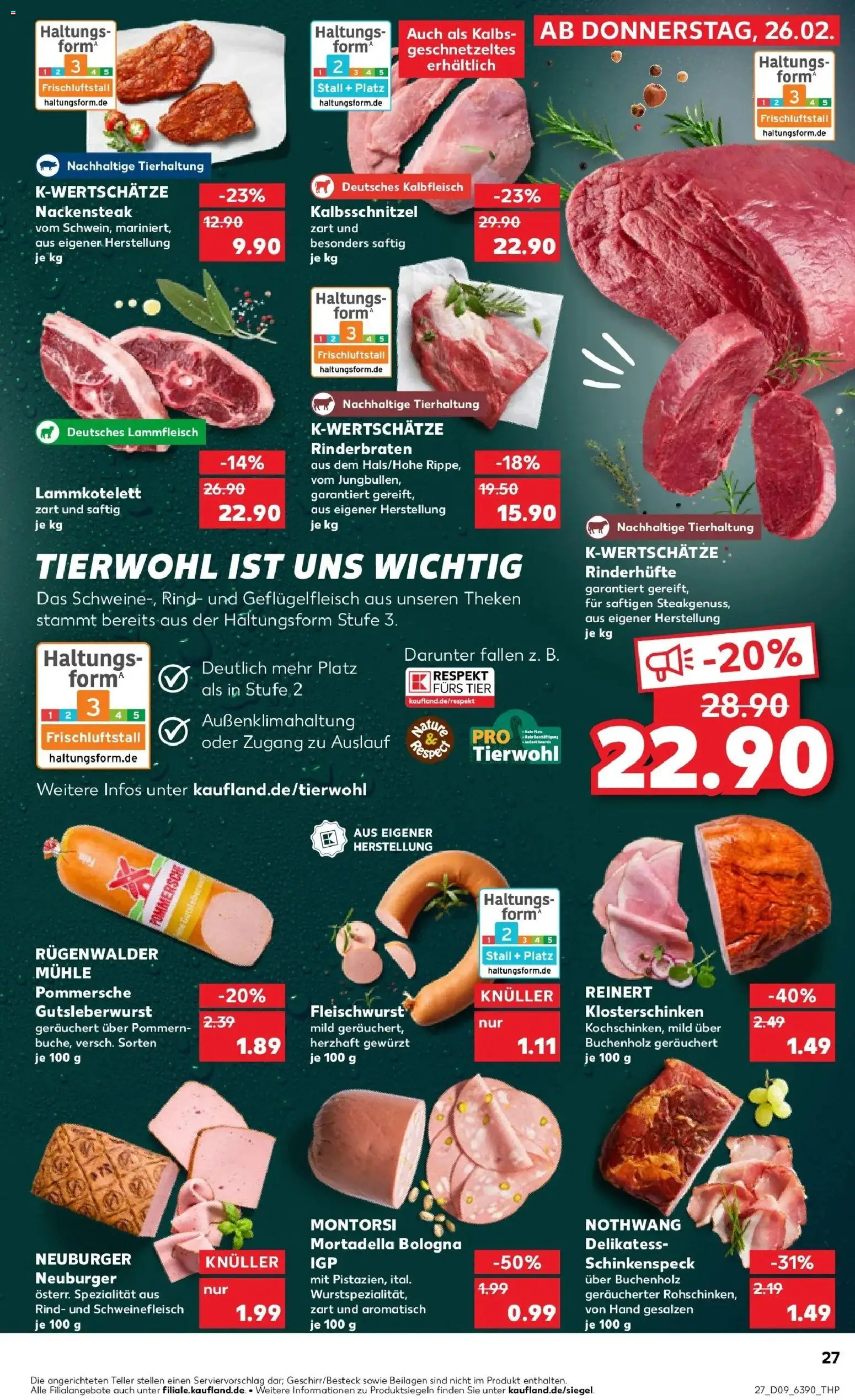 Kaufland prospekt Nagold	 – gültig ab 26.02.2026 | Seite: 27 | Produkte: Rinderbraten, Mühle, Schweinefleisch