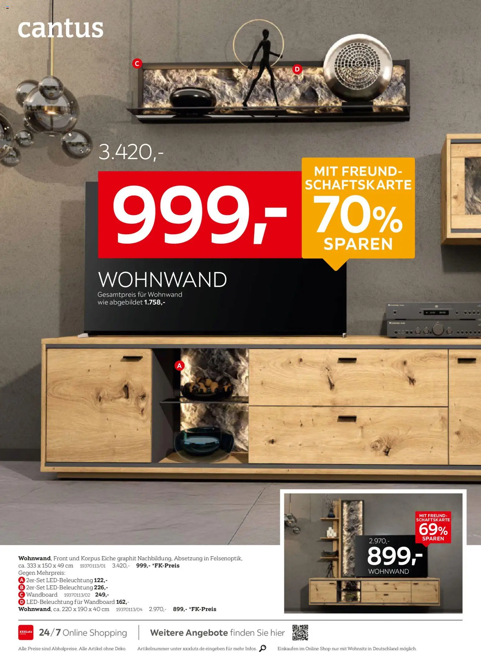 XXXL Lutz Prospekt 	 – gültig ab 22.02.2026 | Seite: 12 | Produkte: Wohnwand, Wandboard