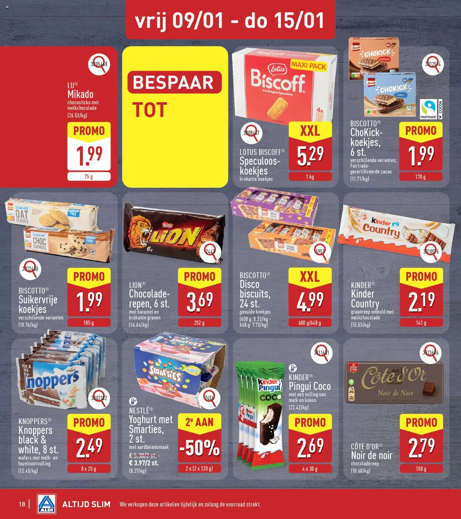 {H1} | Pagina: 18 | Producten: Koekjes, Melk, Yoghurt, Chocolade