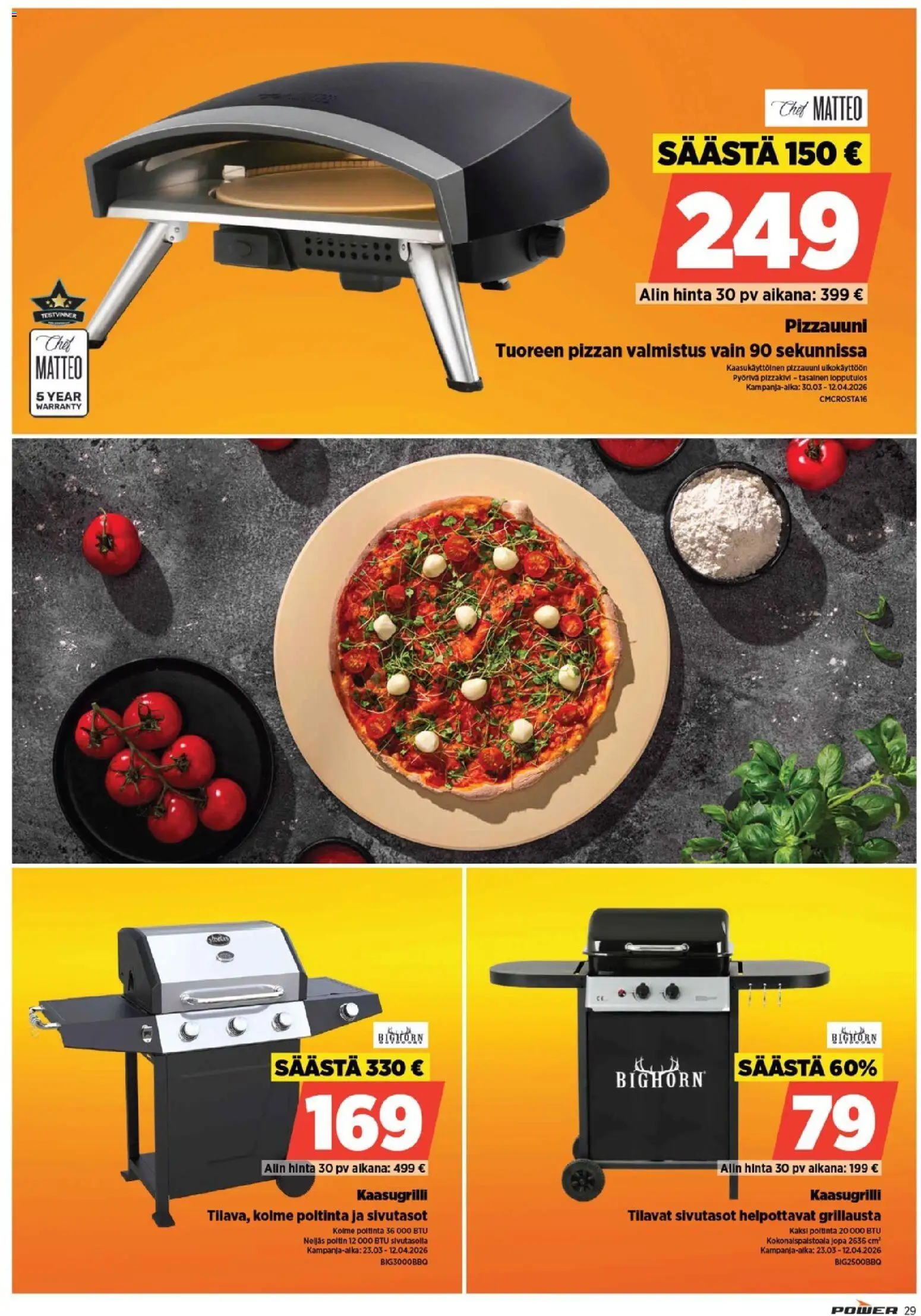 Power tarjoukset – voimassa 30.03.2026 alkaen | Sivu: 29 | Tuotteet: Kaasugrilli