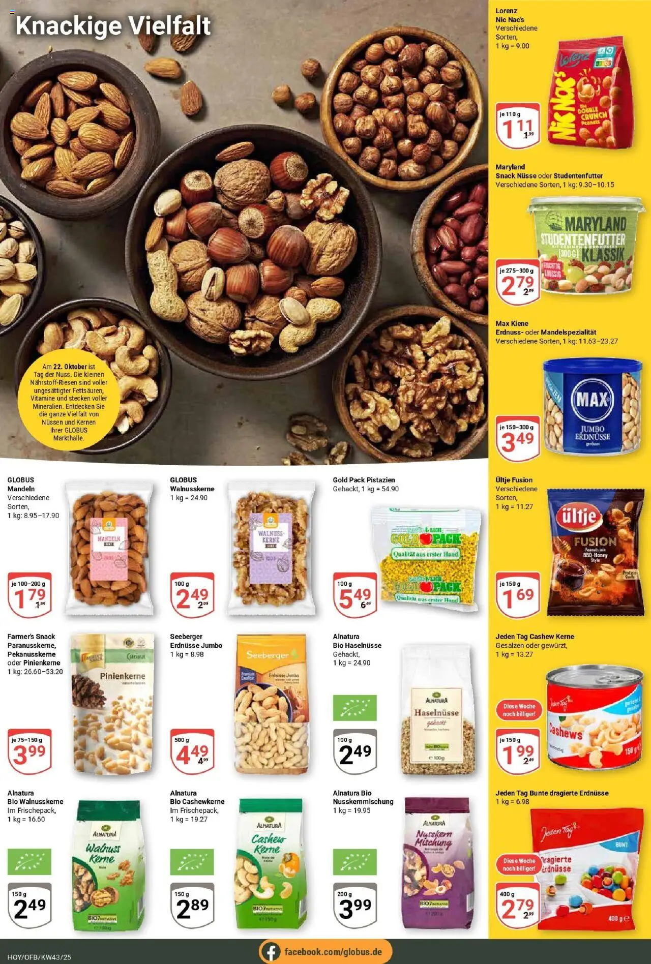 Globus prospekt Hoyerswerda	 – gültig ab 19.10.2025 | Seite: 14 | Produkte: Erdnüsse, Mandeln, Pistazien, Nüsse