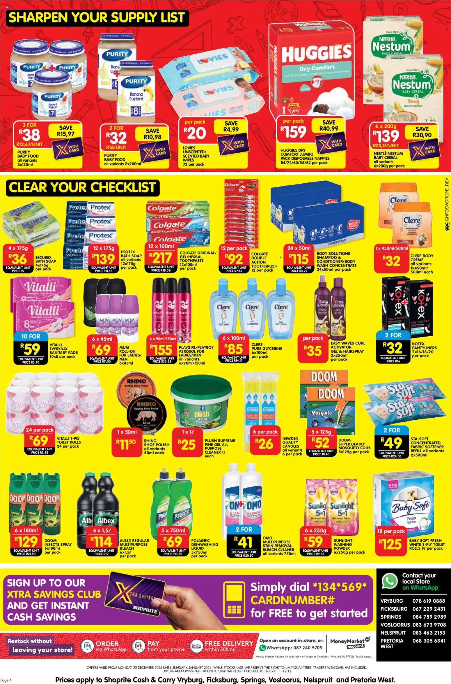 New Shoprite catalogue – valid from 22.12.2025 | Page: 4 | Products: Phone, Toilet, Soap, Baby food