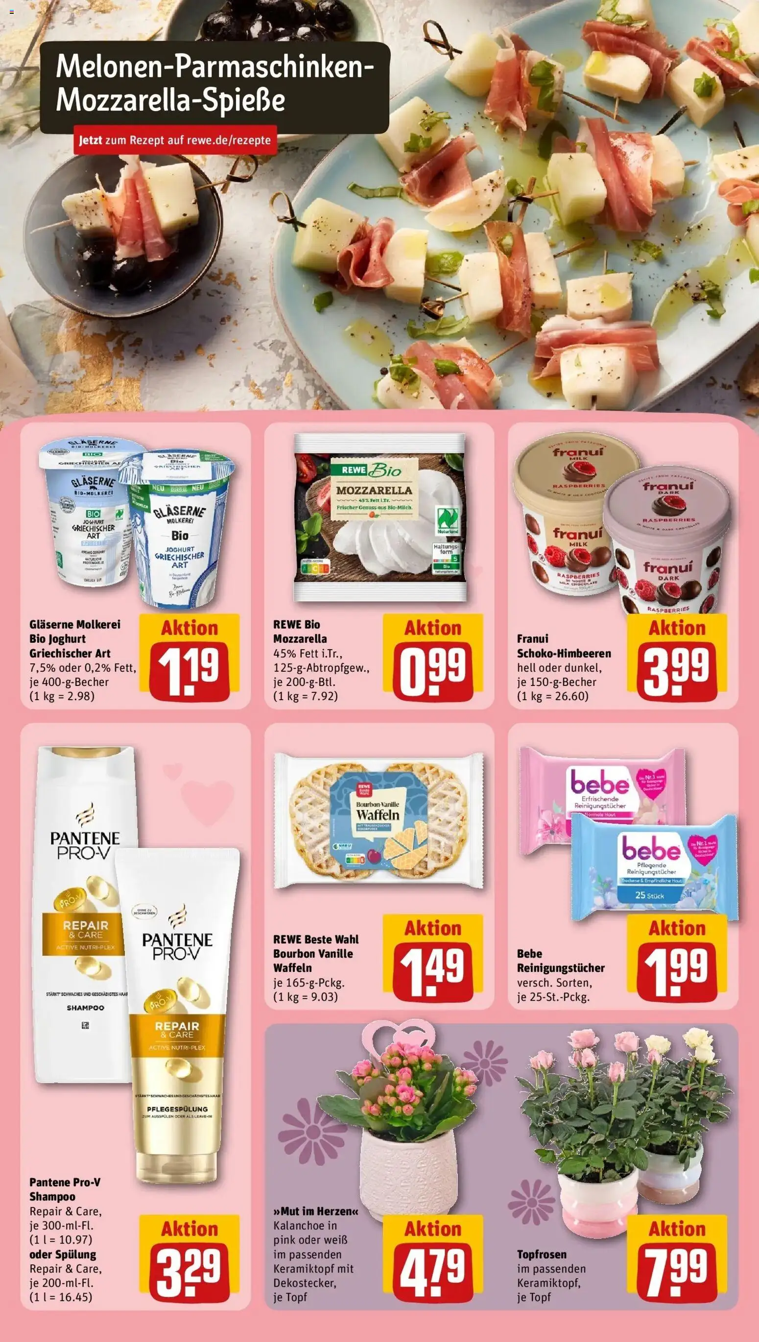 Rewe Prospekt Münster	 – gültig ab 02.03.2026 | Seite: 19 | Produkte: Joghurt, Mozzarella, Shampoo, Bourbon