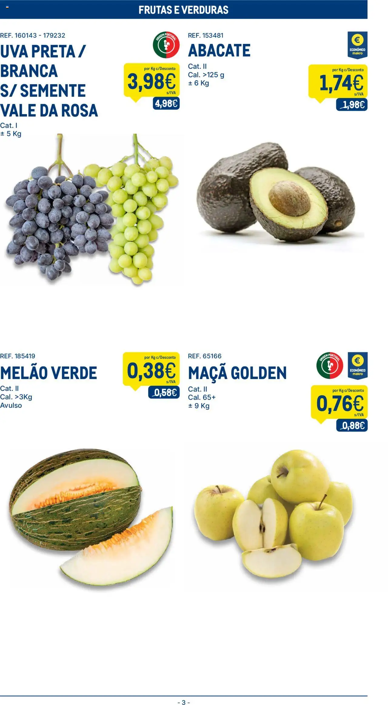 Makro folheto │ válido de 05.08.2025 | Página: 3 | Produtos: Maça, Abacate, Melão