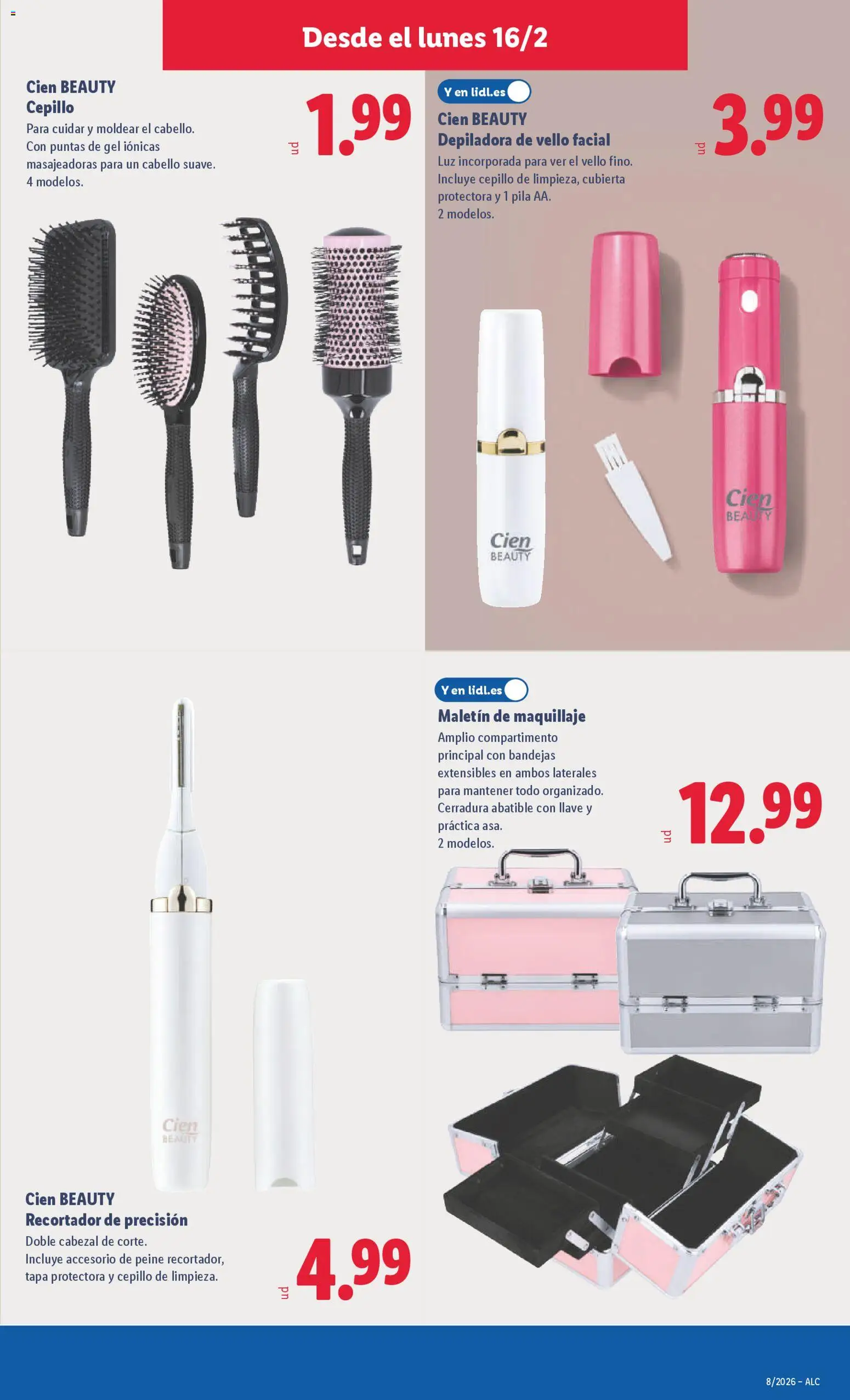 Lidl folleto de bazar │ válido desde el 16.02.2026 | Página: 15 | Productos: Maquillaje, Cepillo, Depiladora