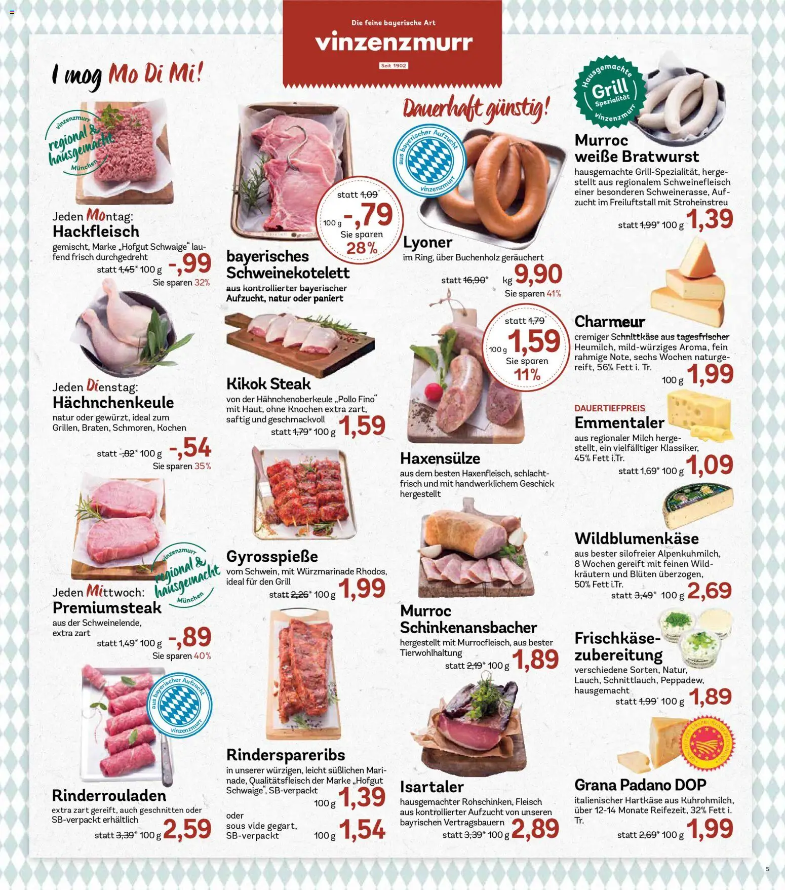 AEZ Prospekt 	 – gültig ab 27.04.2026 | Seite: 5 | Produkte: Rinderrouladen, Bratwurst, Fleisch, Hackfleisch