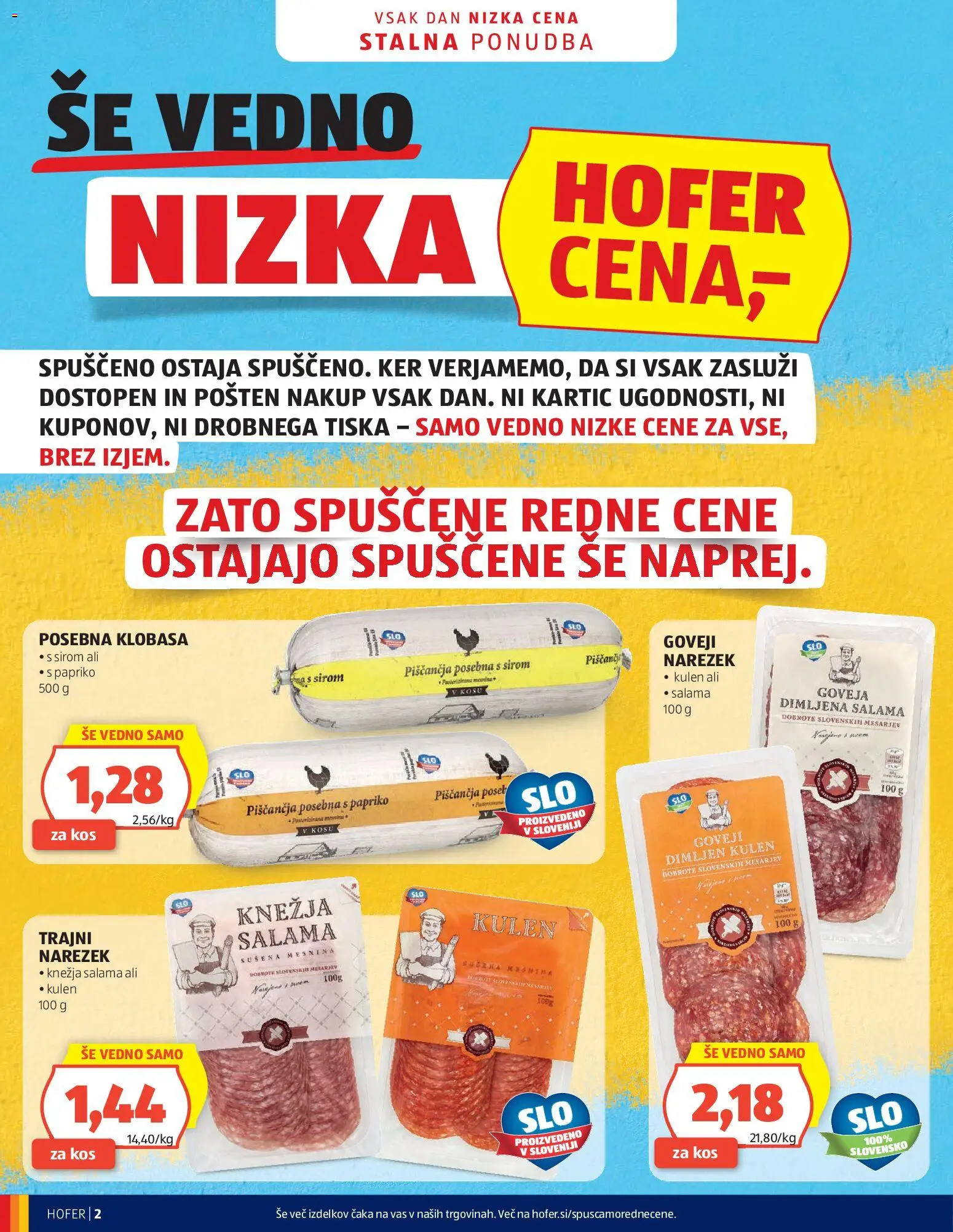 Novi Hofer katalog ponudbe – veljaven od 29.04.2026 | Stran: 2 | Izdelki: Narezek, Kos, Salama