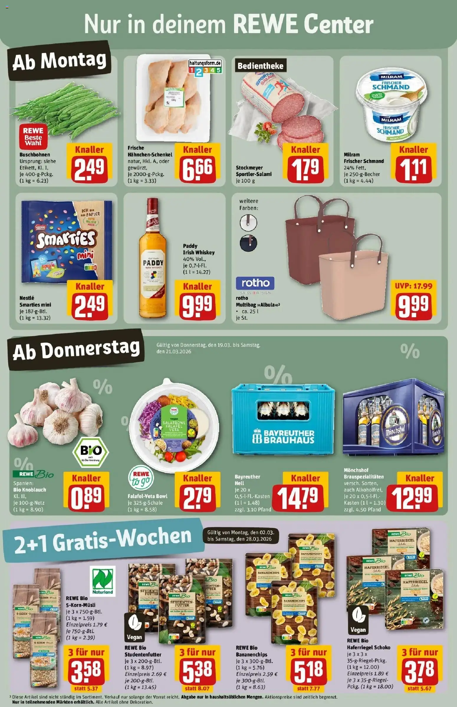Rewe Prospekt Diez	 – gültig ab 15.03.2026 | Seite: 3 | Produkte: Bayreuther hell, Monchshof, Smarties, Whiskey