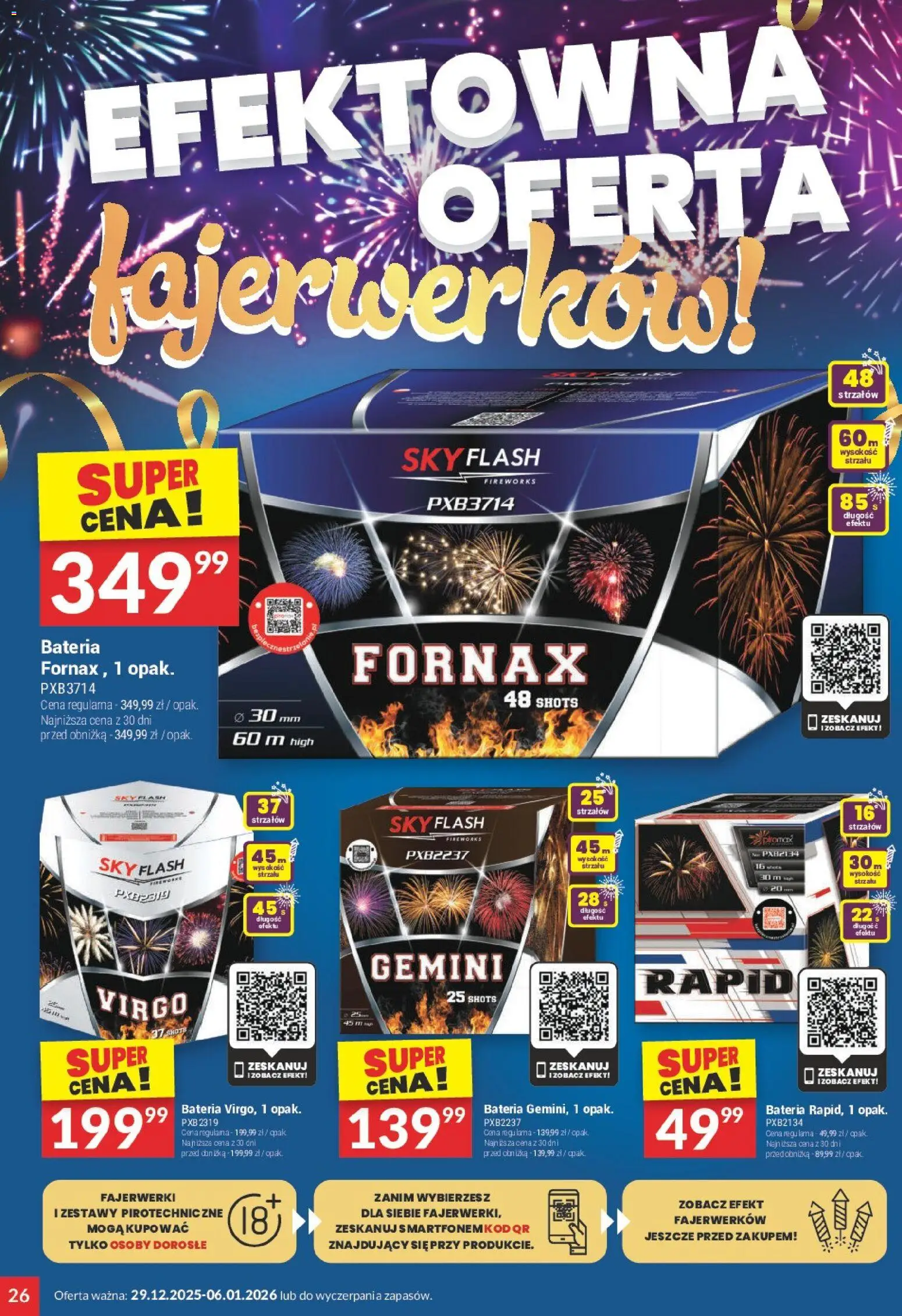 Twój Market Gazetka od 29.12.2025 | Strona: 26 | Produkty: Fajerwerki, Bateria