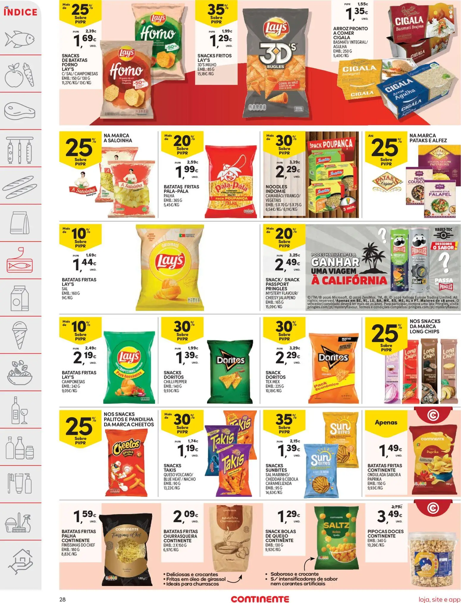 Continente folheto │ válido de 31.03.2026 | Página: 28 | Produtos: Forno, Cheddar, Doces, Batatas fritas