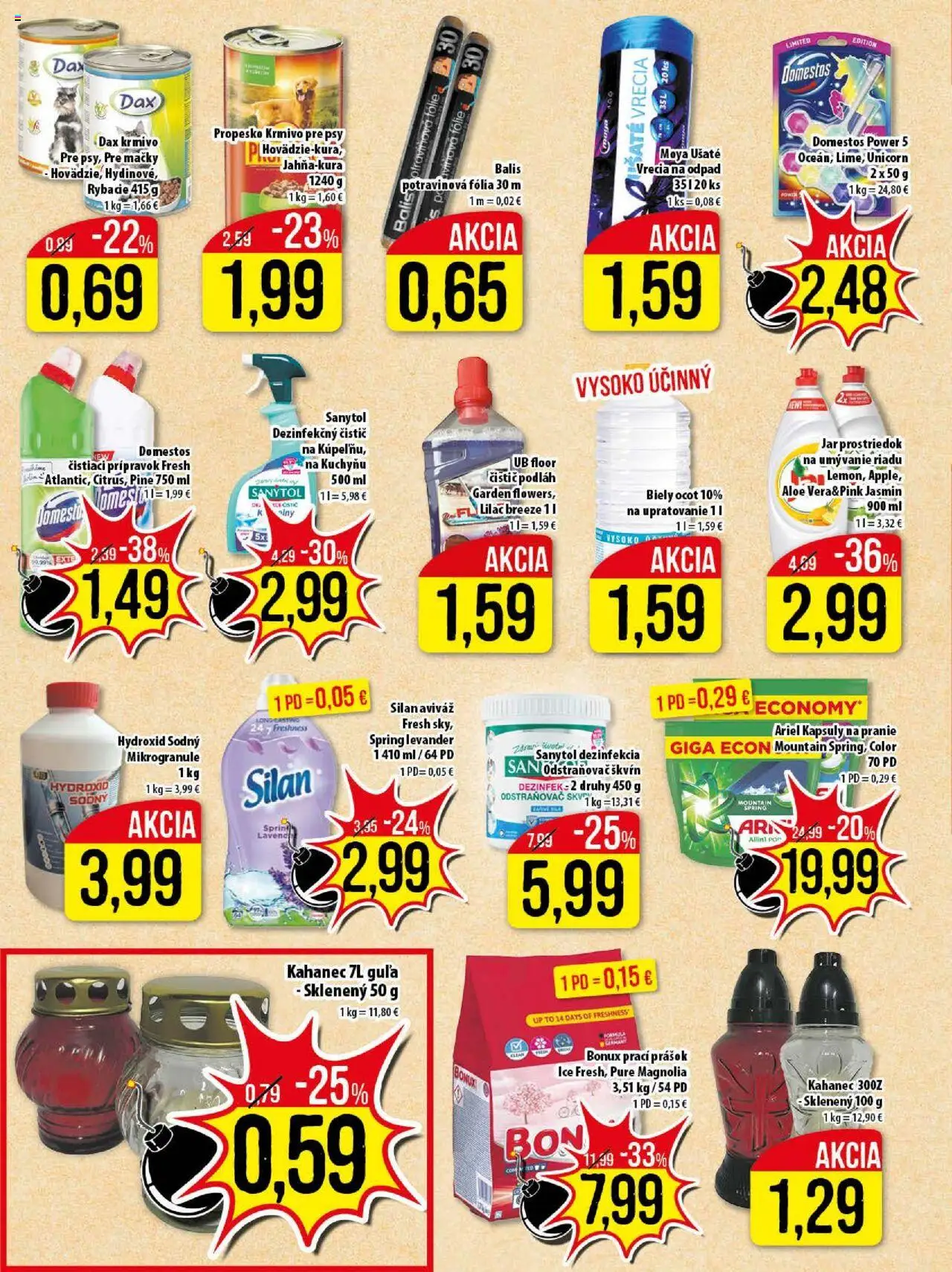 Nové Klas akcie – leták je platný od 13.10.2025 | Strana: 23 | Produkty: Sanytol, Silan, Aviváž, Ariel